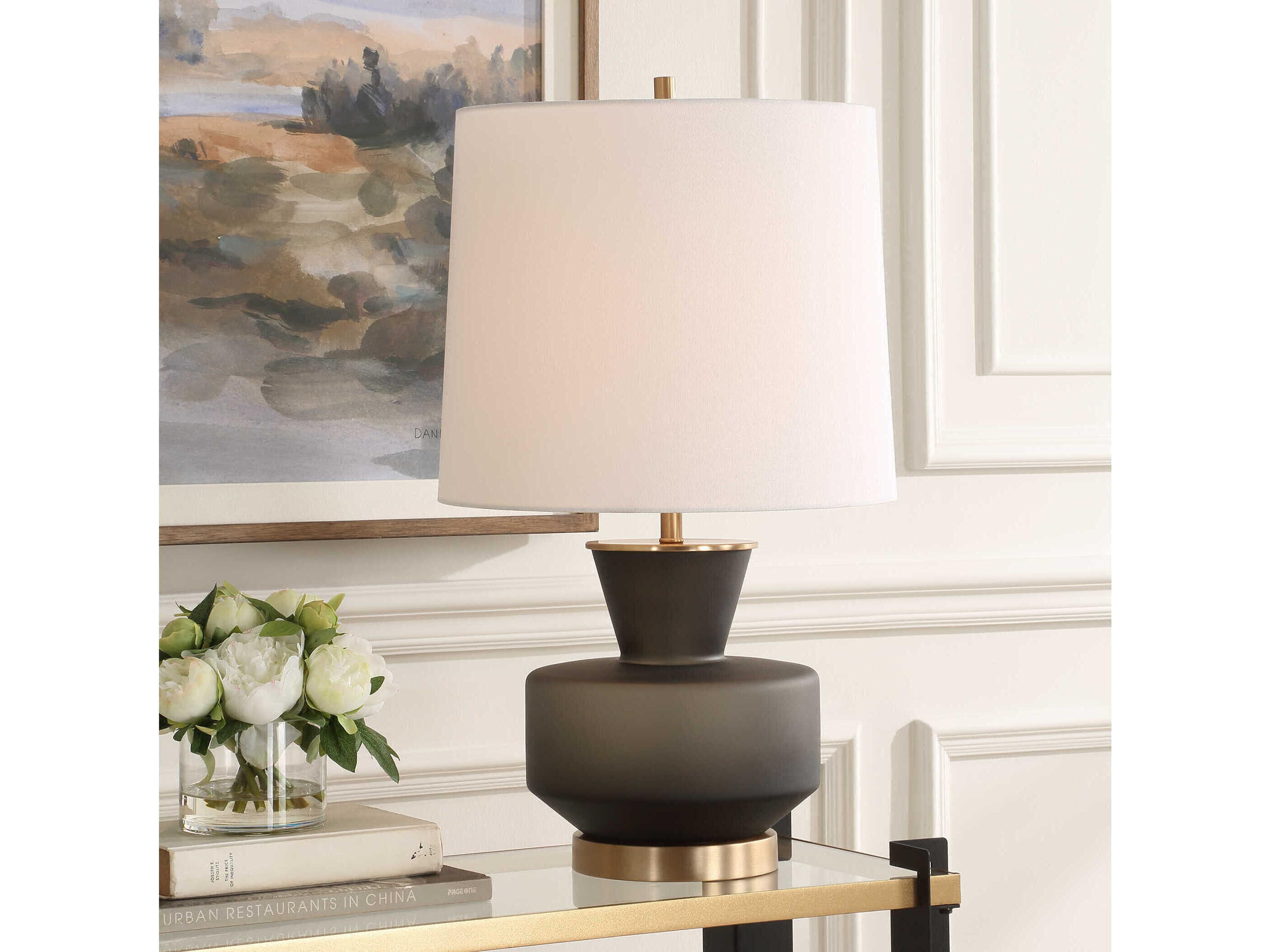 Uttermost Trentino Frosted Black Buffet Lamp