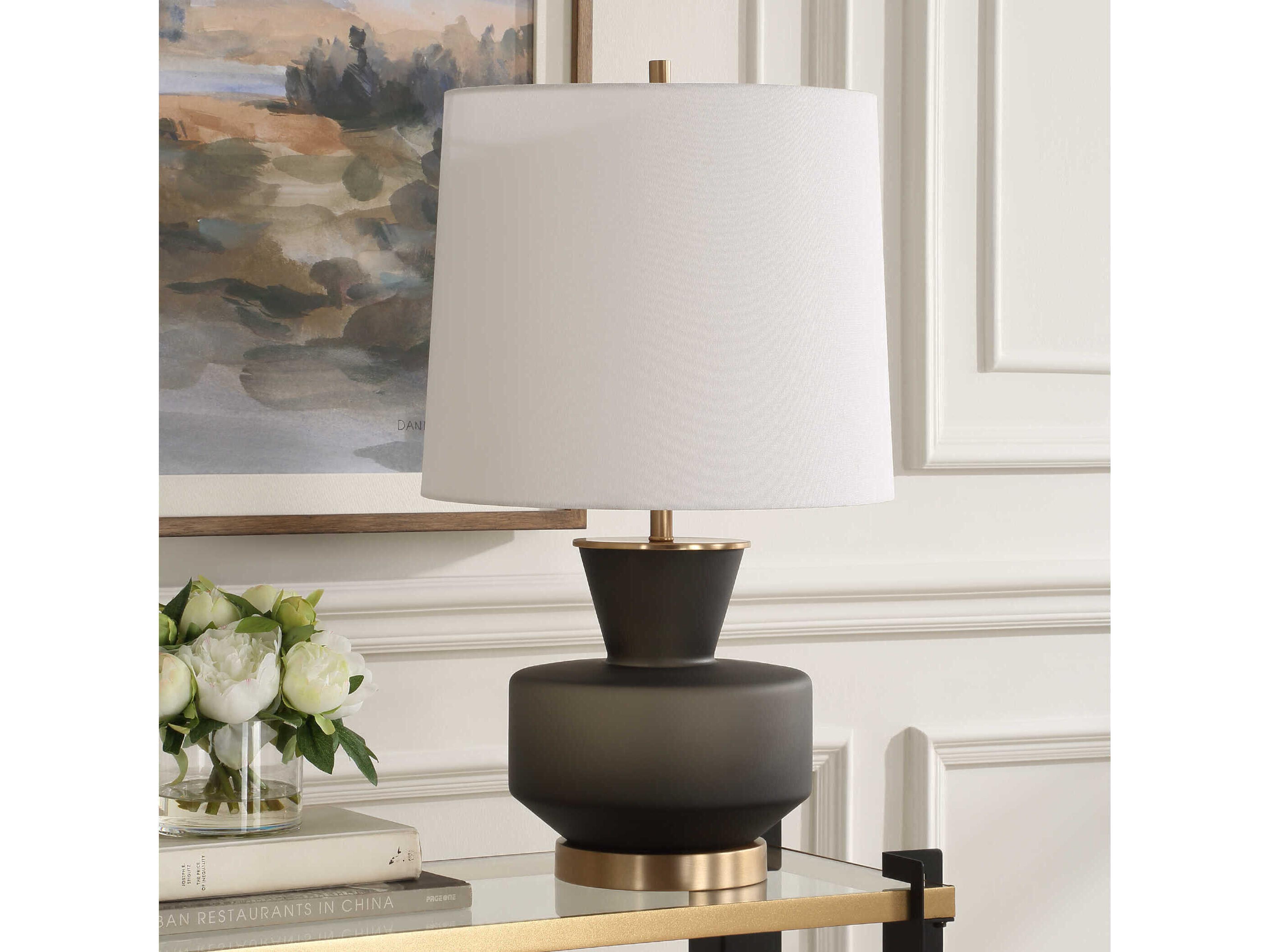 Uttermost Trentino Frosted Black Buffet Lamp