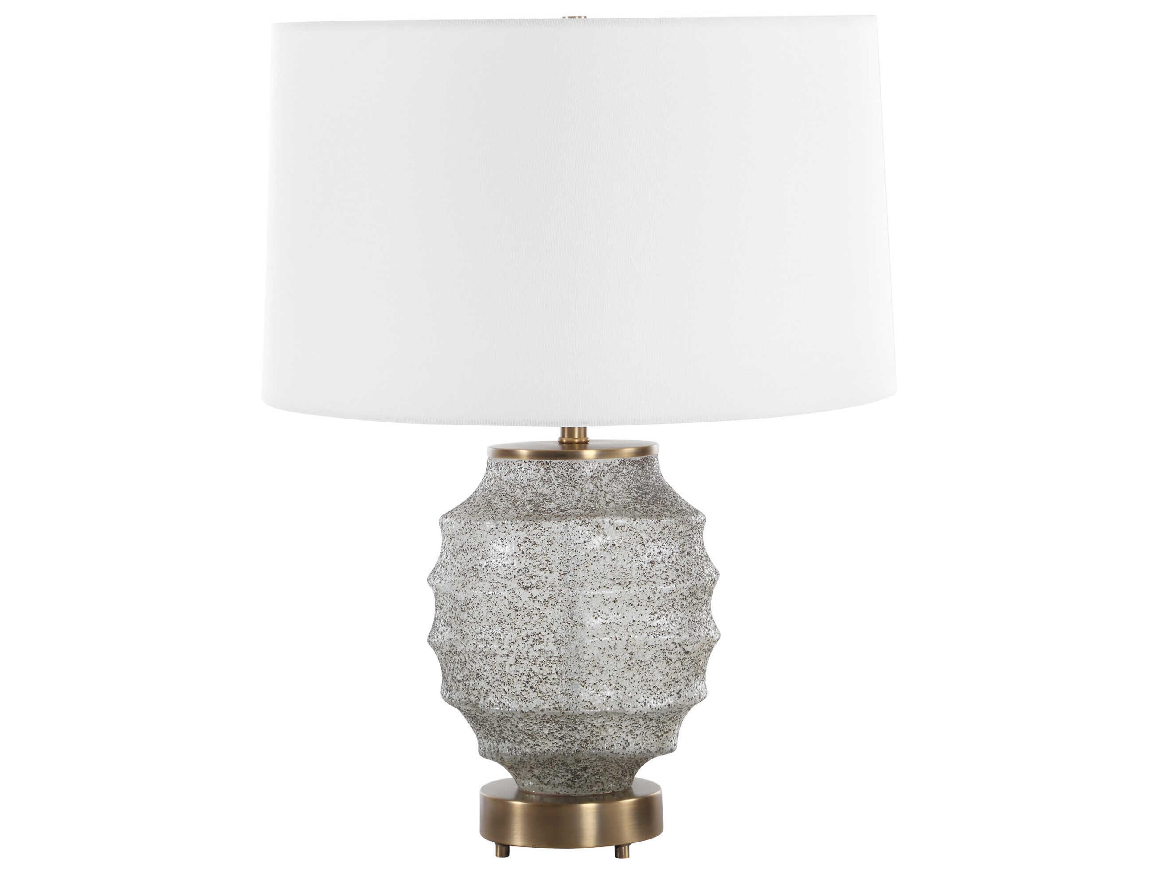 Acosta Frosted White Gray Table Lamp