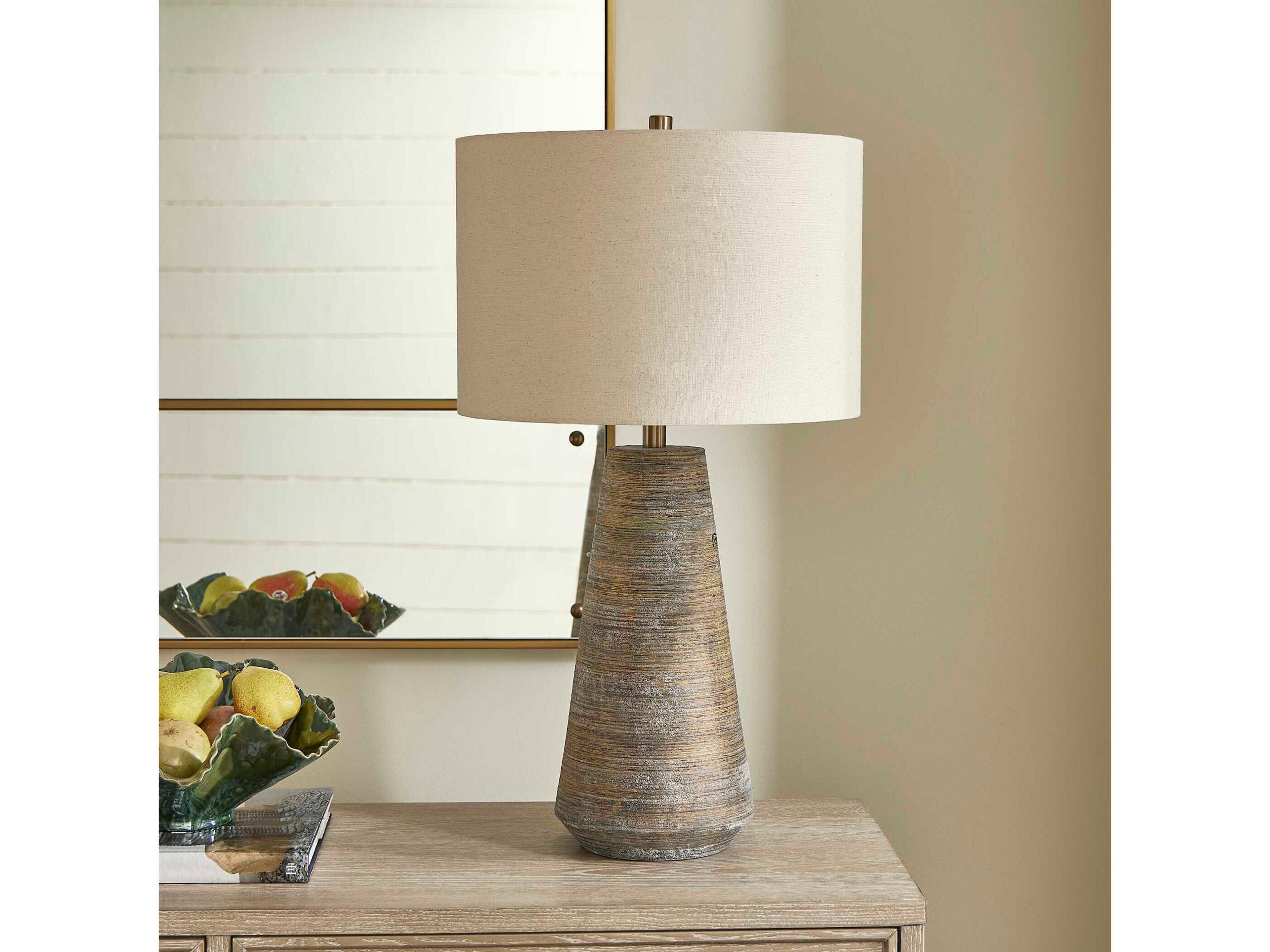 Uttermost Mosier Beige Gray Brown Buffet Lamp
