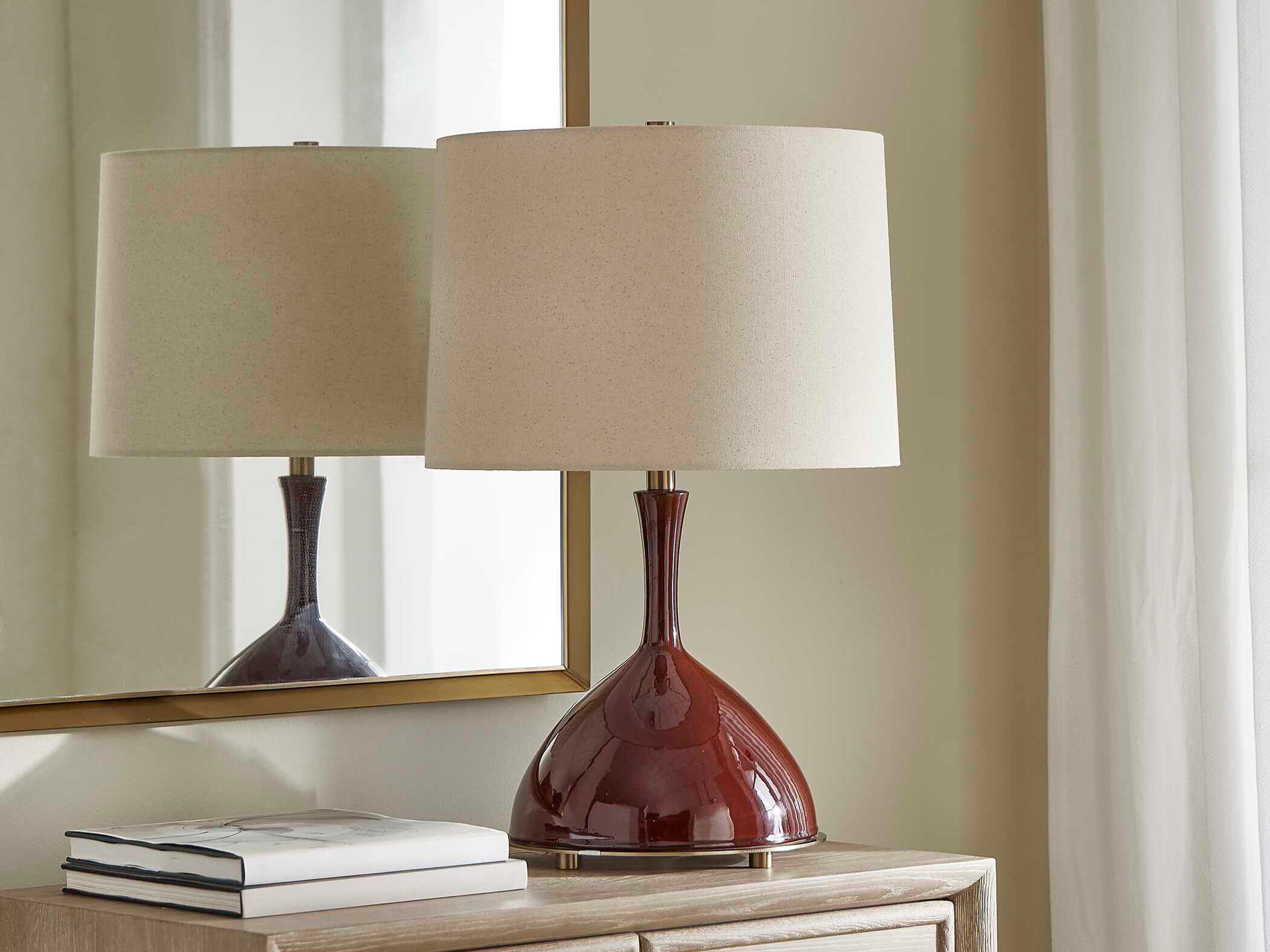 Uttermost Colette Burgundy Red Table Lamp