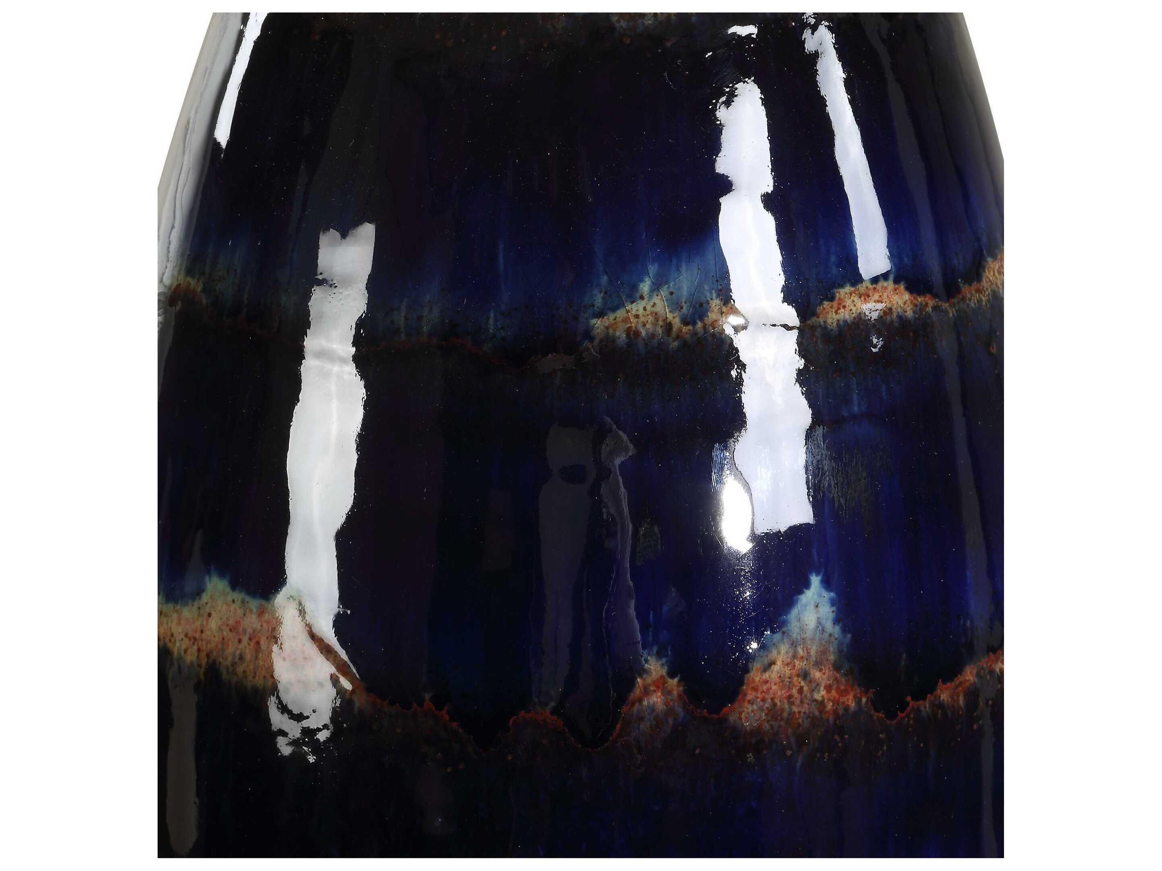 Uttermost Orleans Blue Rustic Brown Round Hardback Buffet Lamp