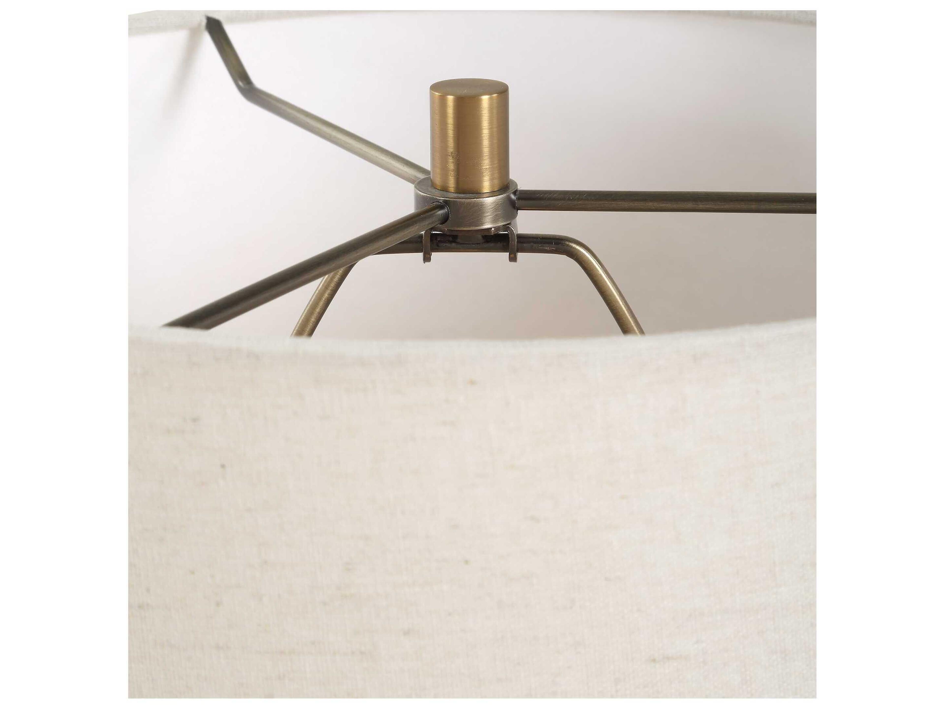 Uttermost Bower Matte Black Round Hardback Buffet Lamp