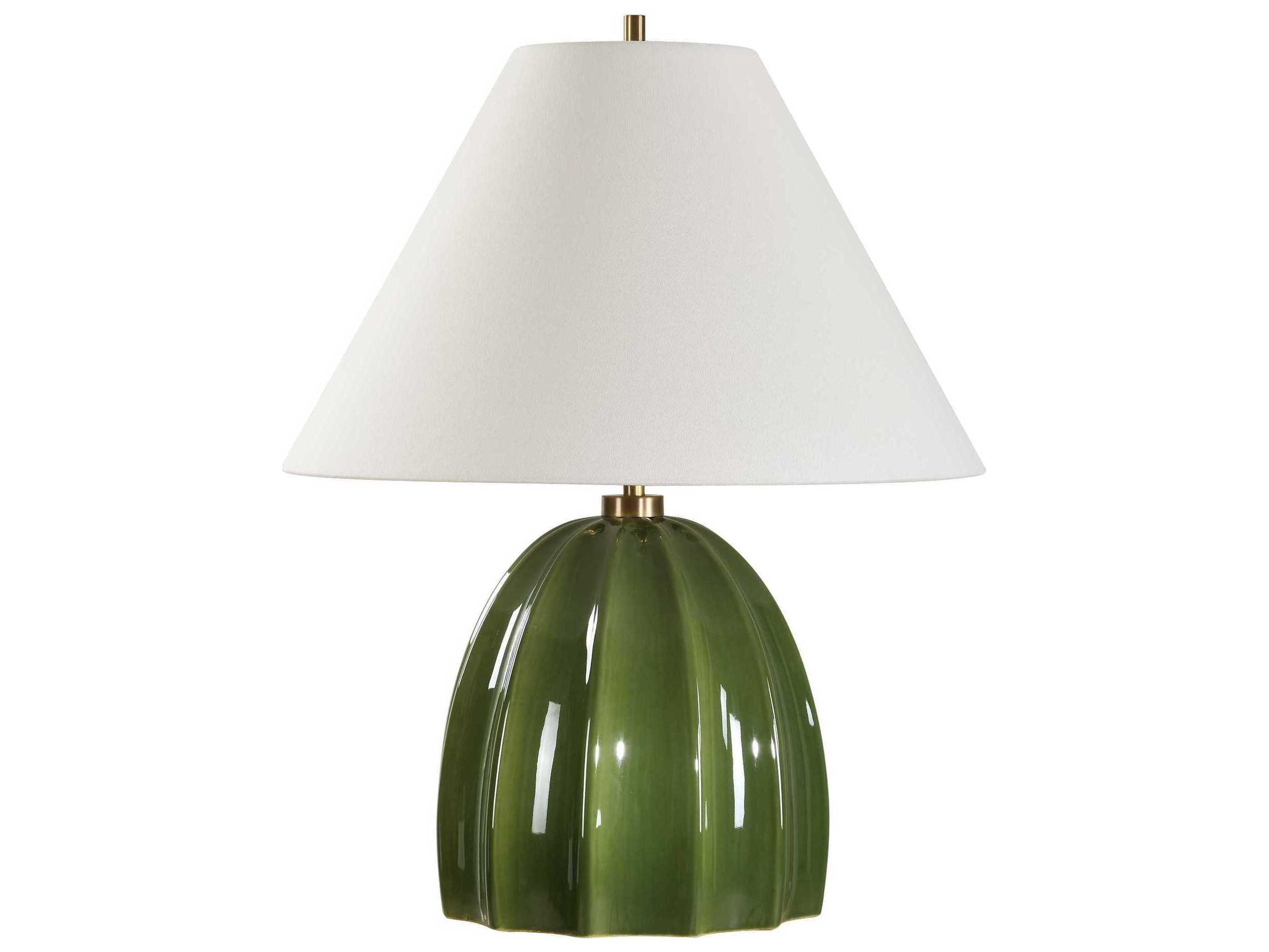 Uttermost Renna Moss Green Round Hardback Buffet Lamp