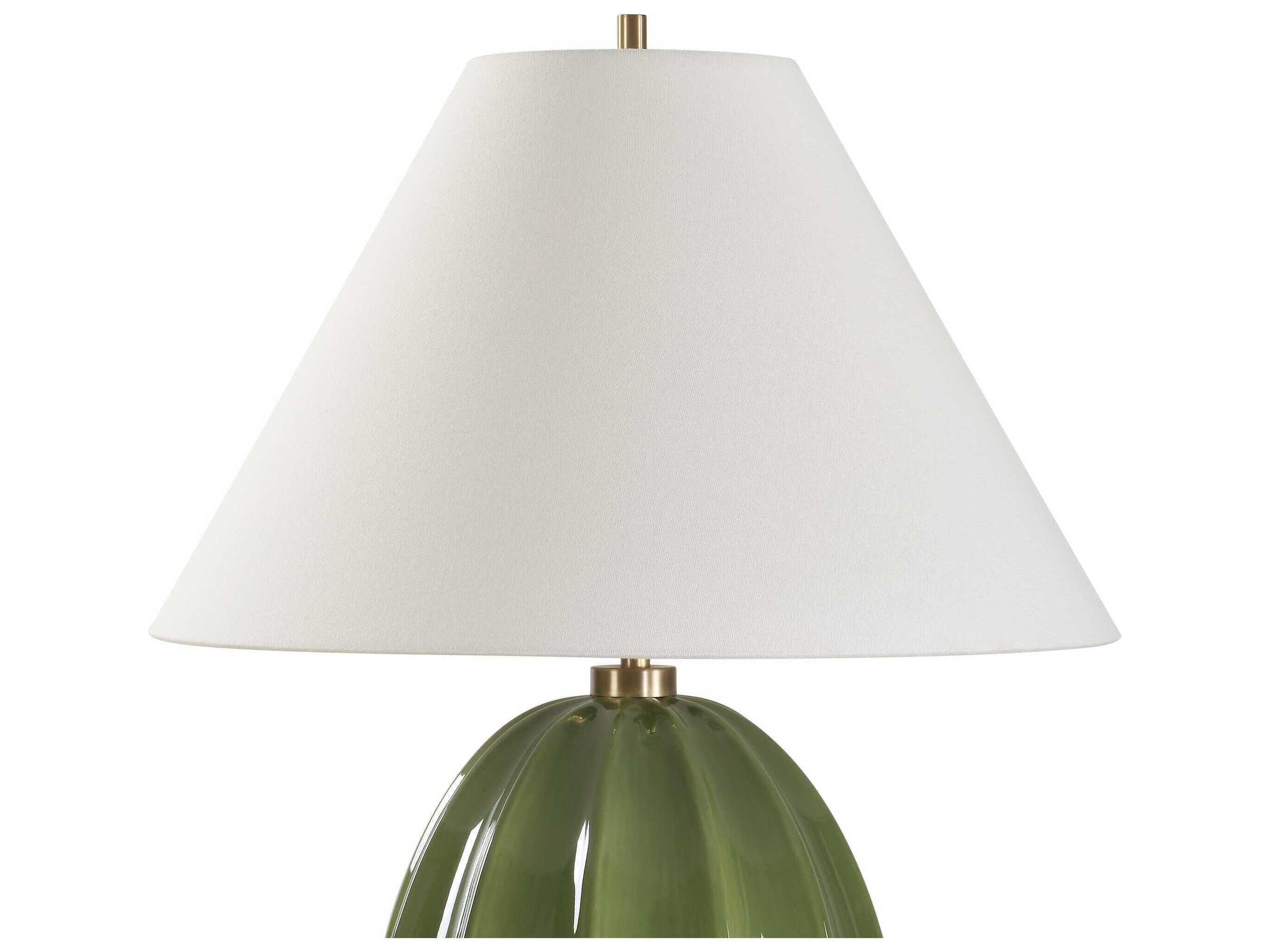 Uttermost Renna Moss Green Round Hardback Buffet Lamp