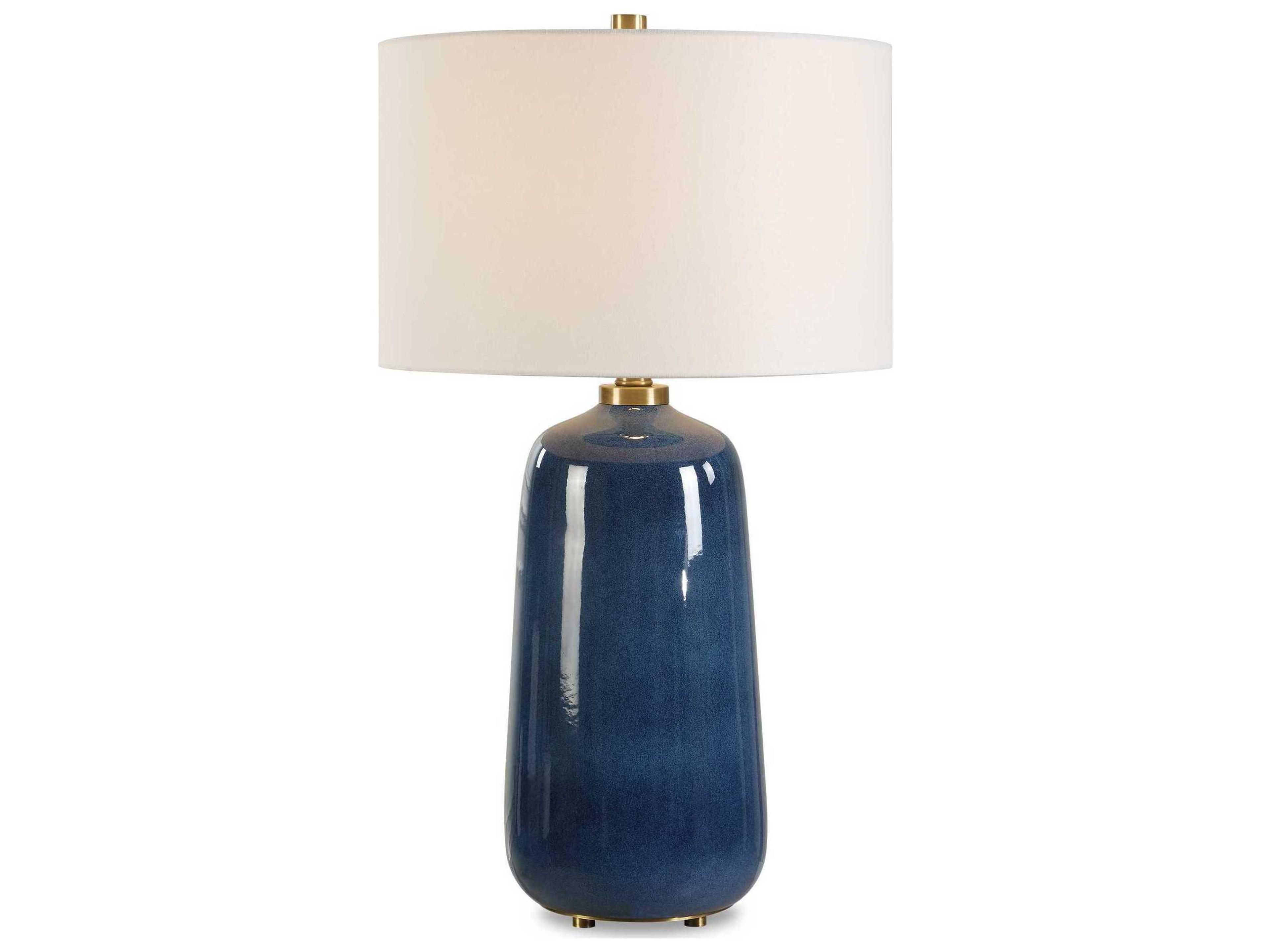 Uttermost Brae Deep Blue Drum Hardback Buffet Lamp