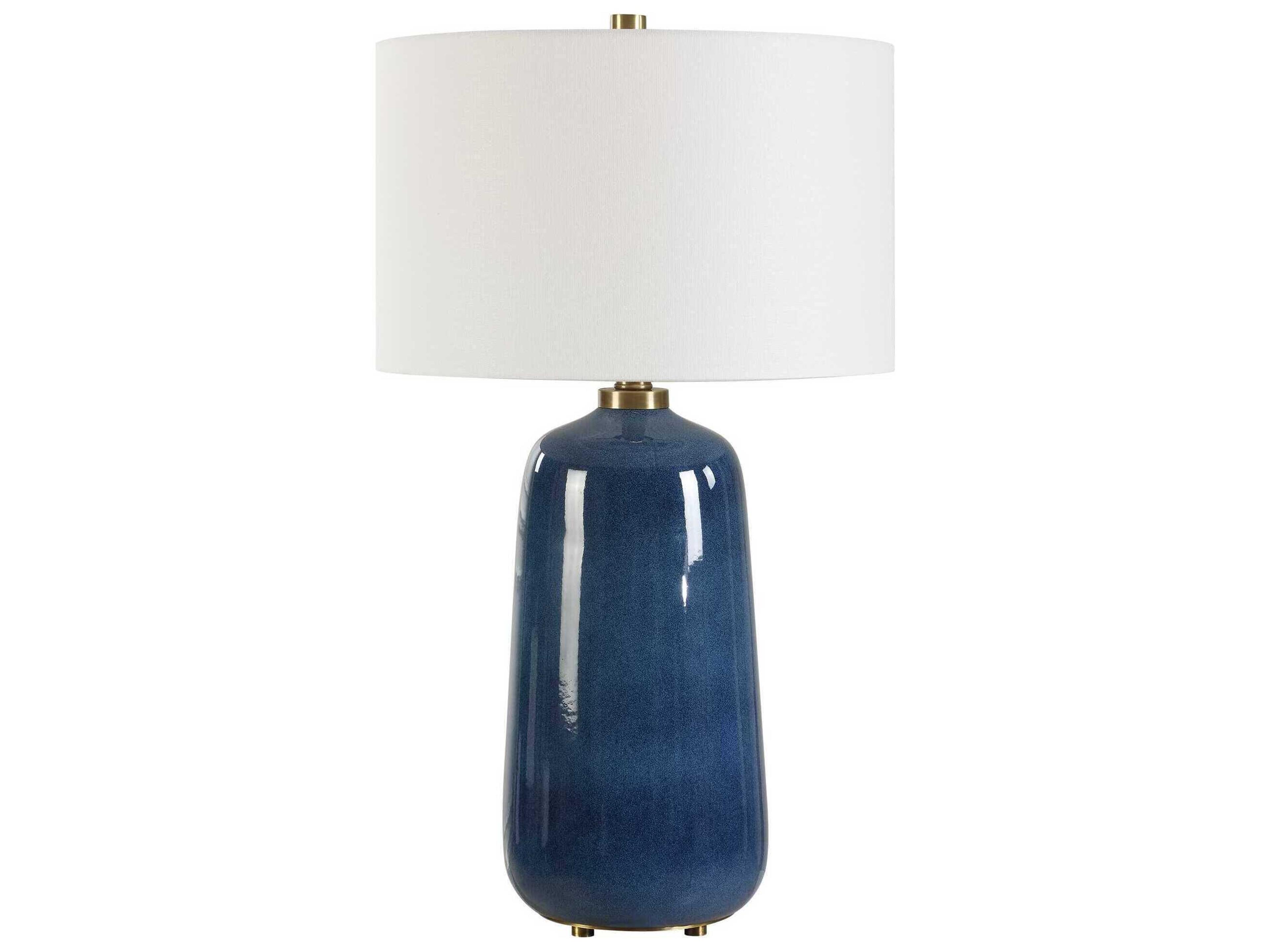 Uttermost Brae Deep Blue Drum Hardback Buffet Lamp