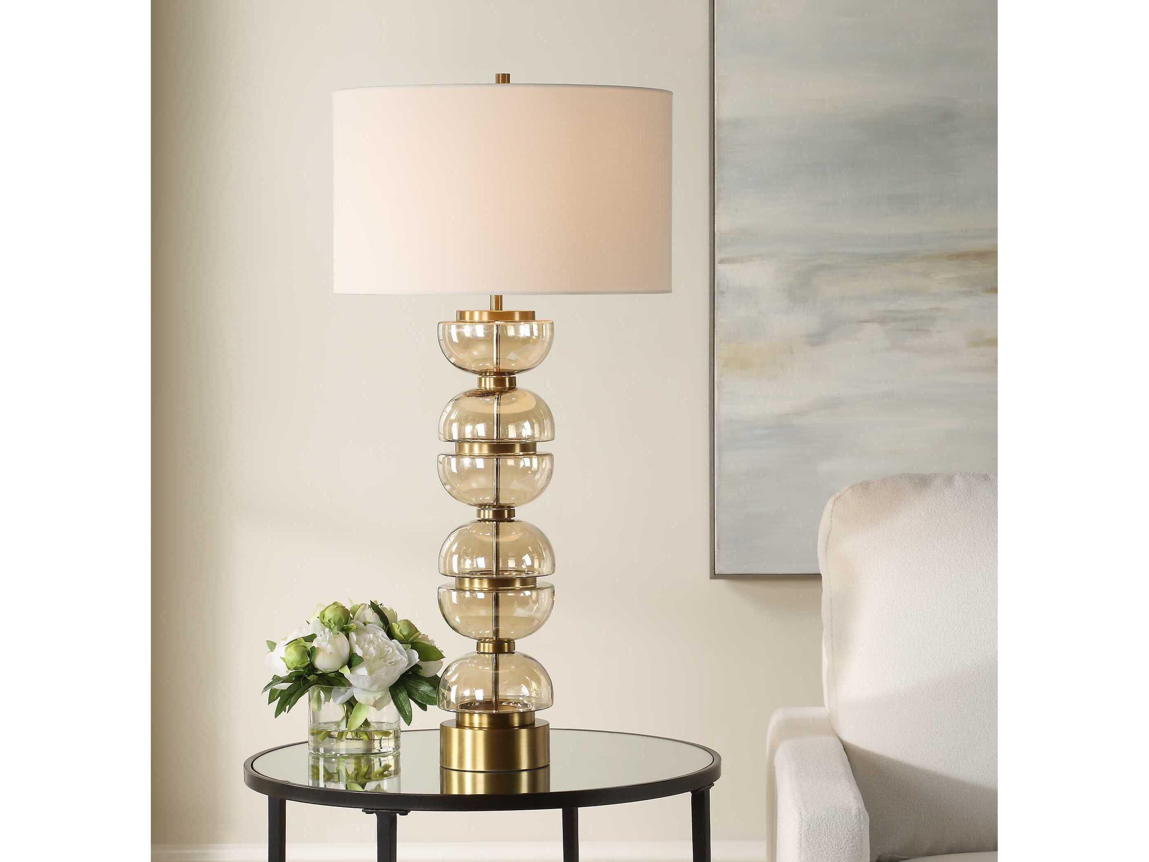 Uttermost Assemble Brass Round Drum Hardback Buffet Lamp