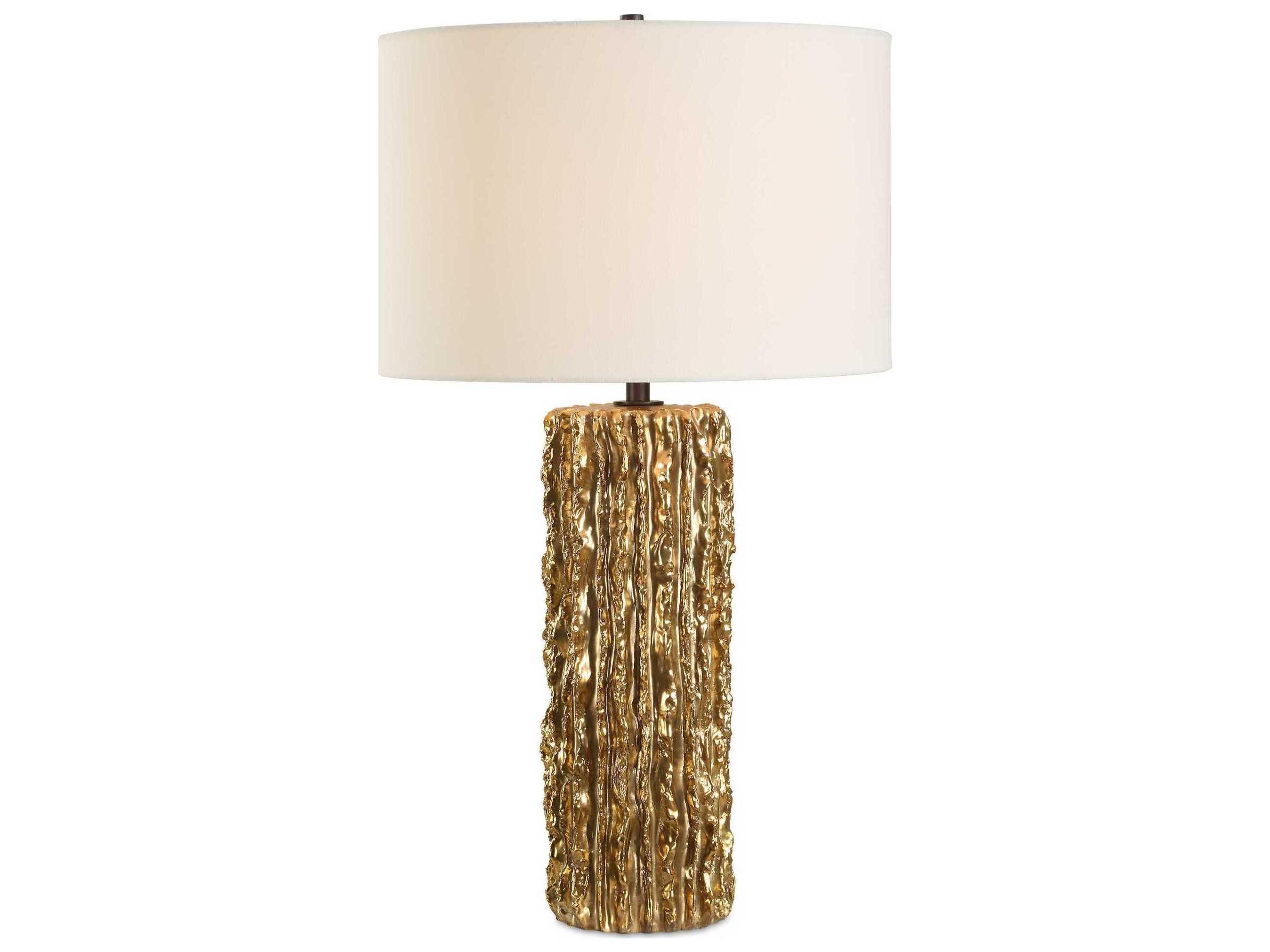Uttermost Echo Metallic Gold Round Drum Hardback Buffet Lamp