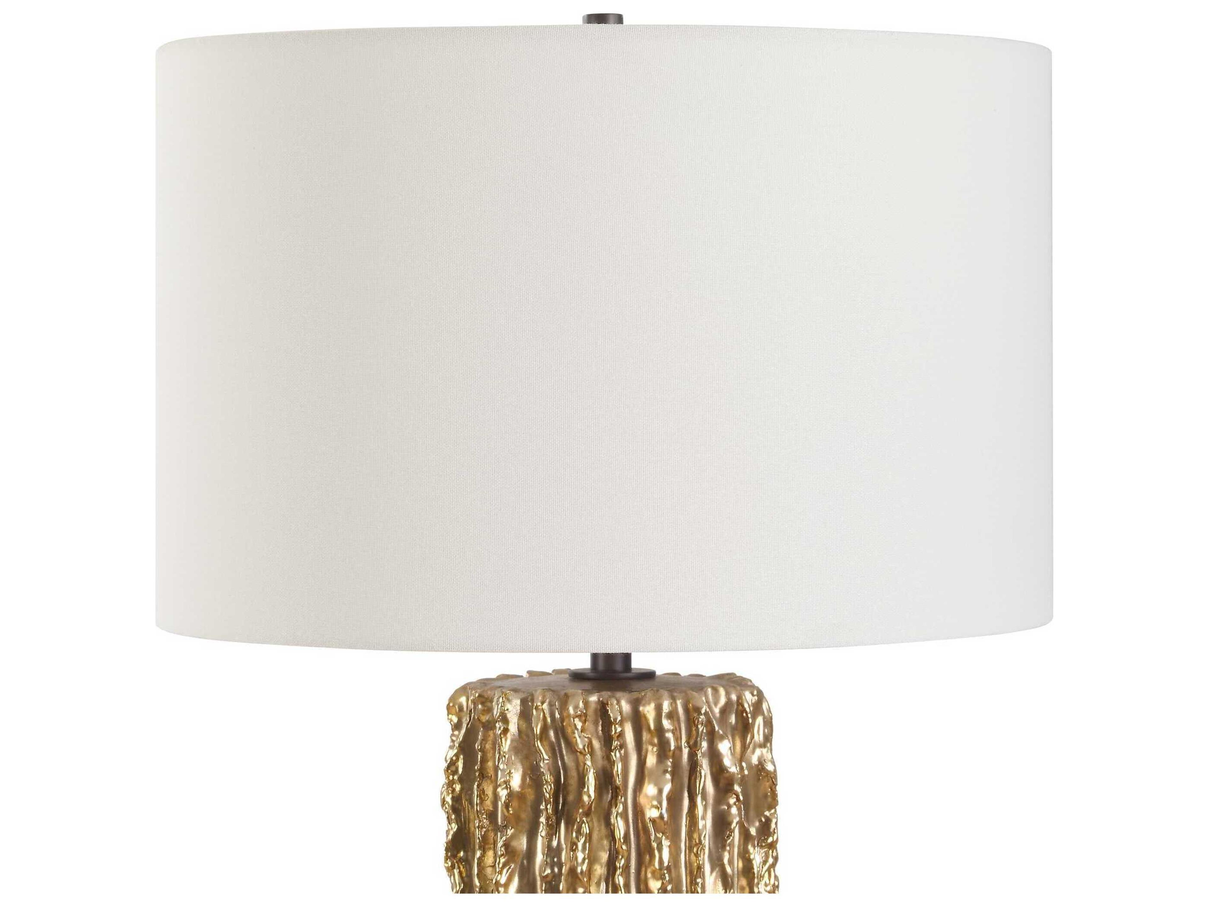 Uttermost Echo Metallic Gold Round Drum Hardback Buffet Lamp