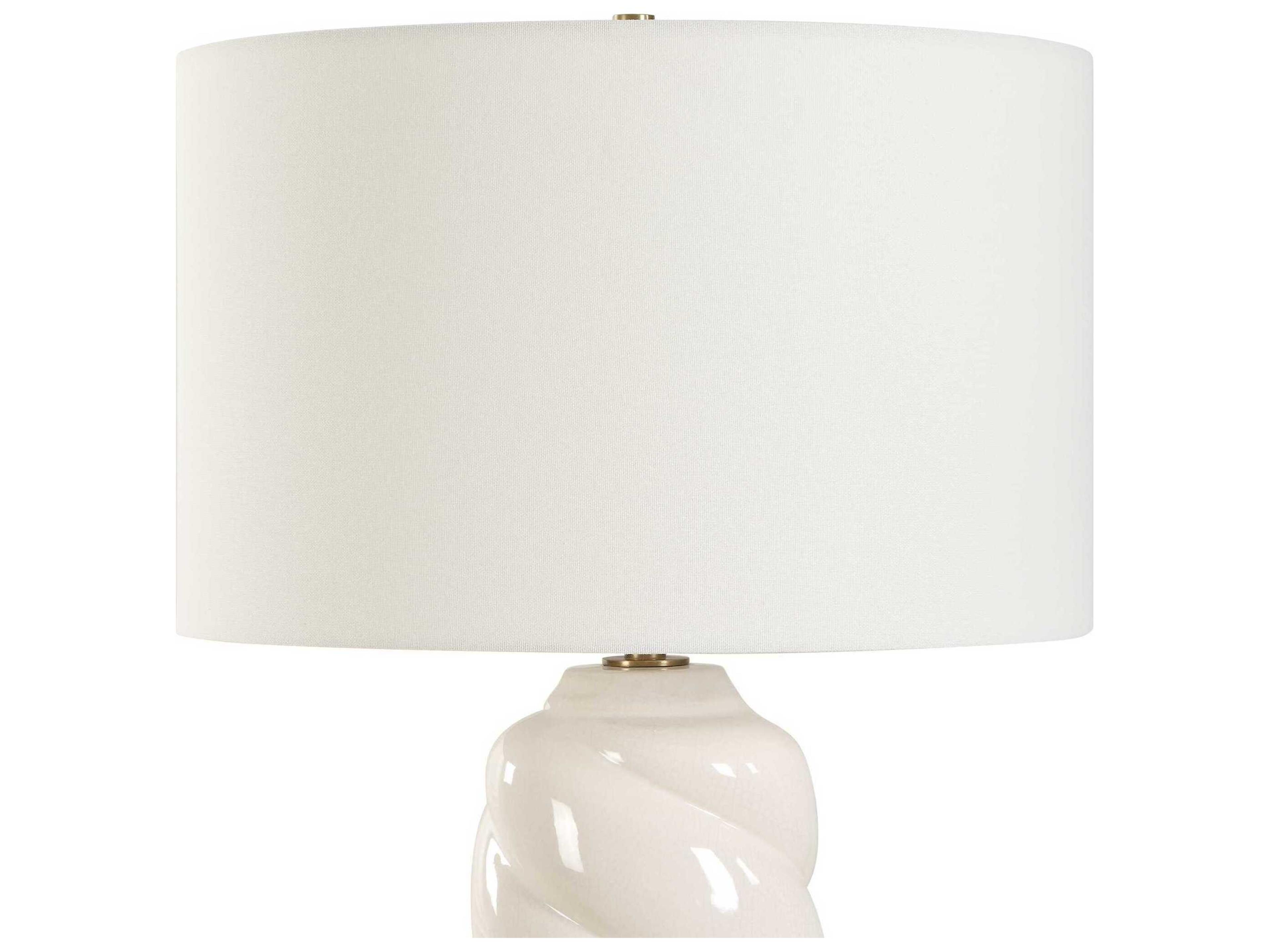 Uttermost Anneli White Round Drum Hardback Buffet Lamp