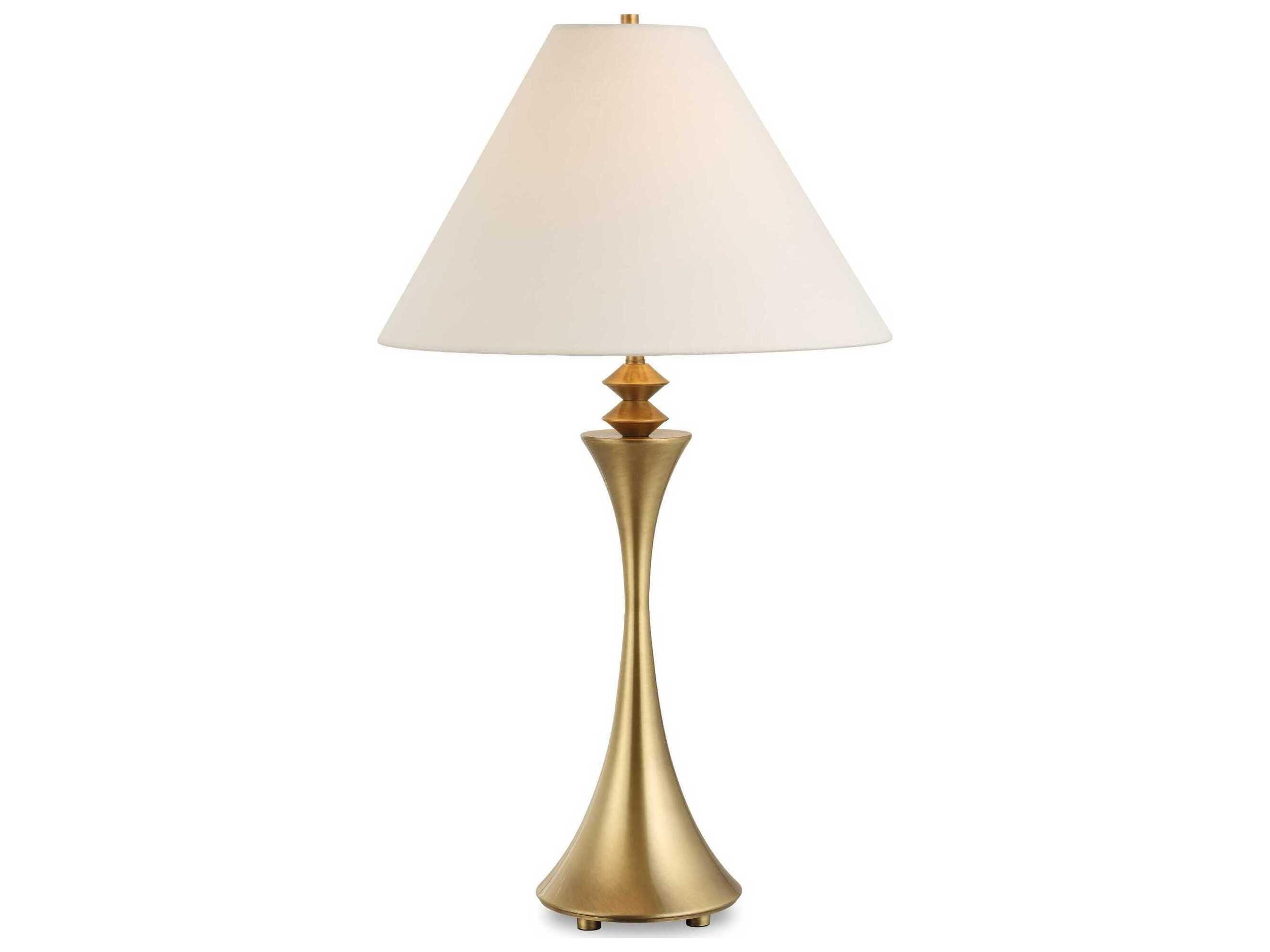Shaefer Brass Round Hardback Gold Buffet Lamp