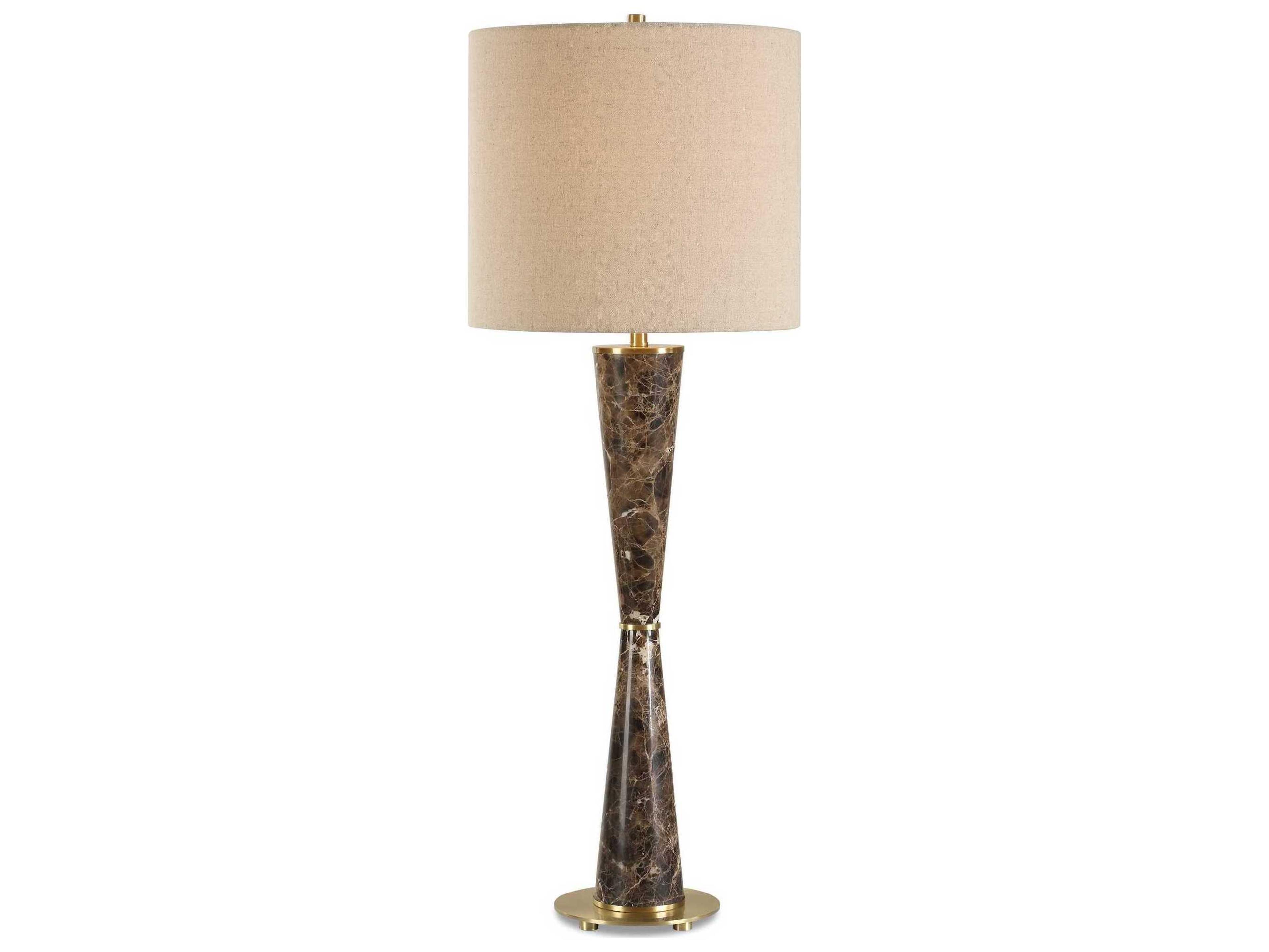 Jameson Chocolate Brown Round Drum Hardback Buffet Lamp