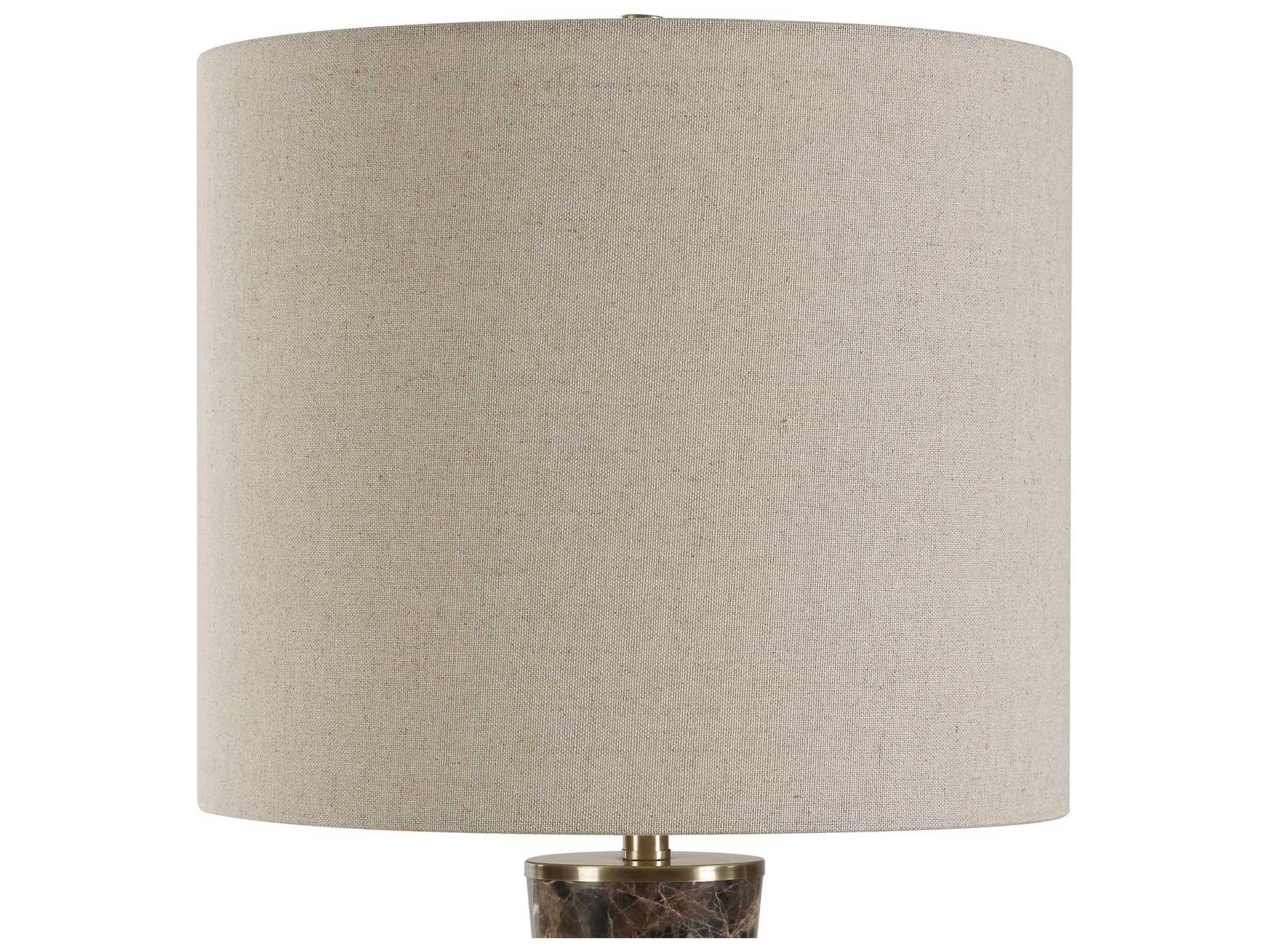Uttermost Jameson Chocolate Brown Round Drum Hardback Buffet Lamp