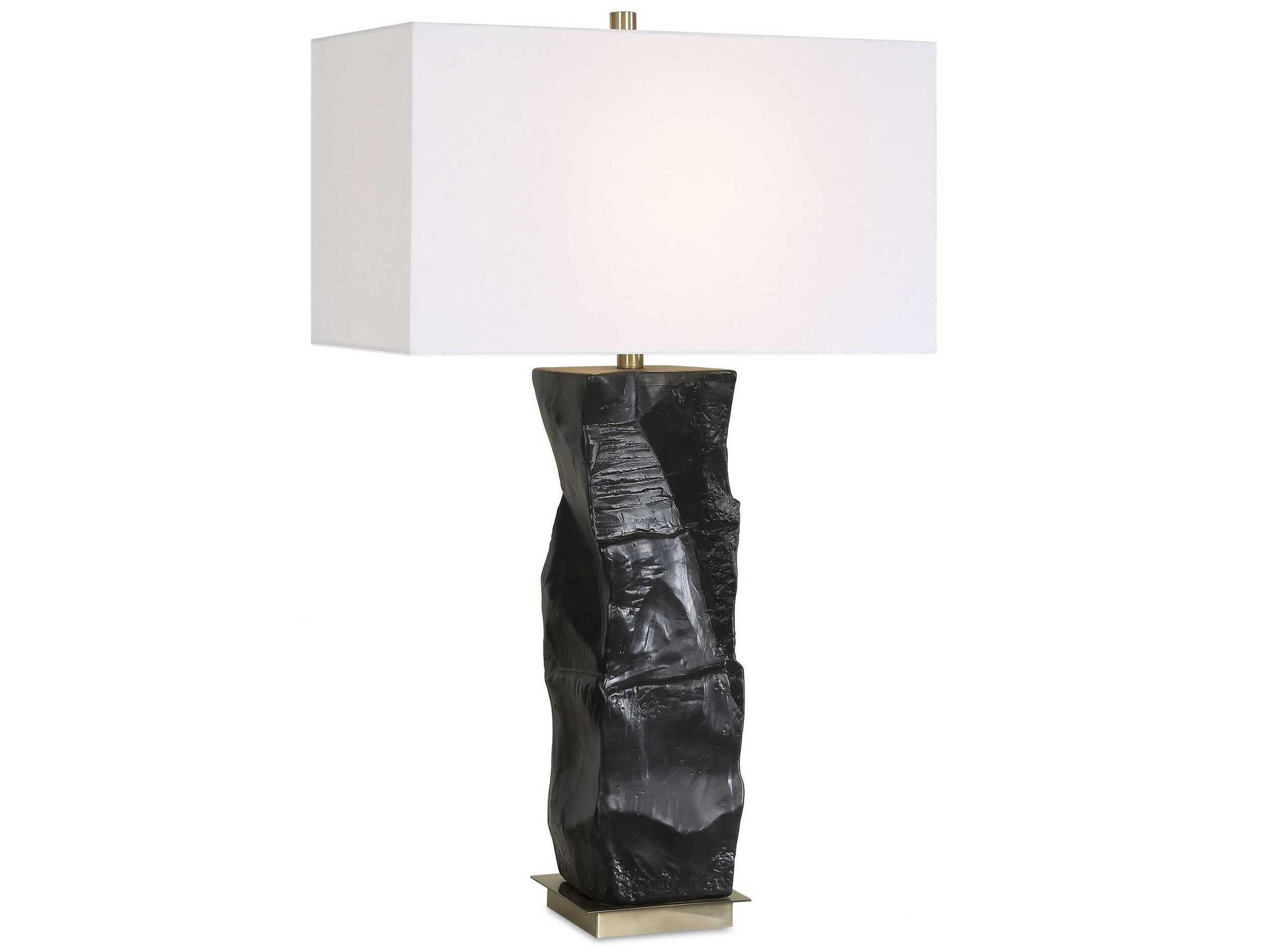 Altaria Satin Black Rectangle Hardback Buffet Lamp