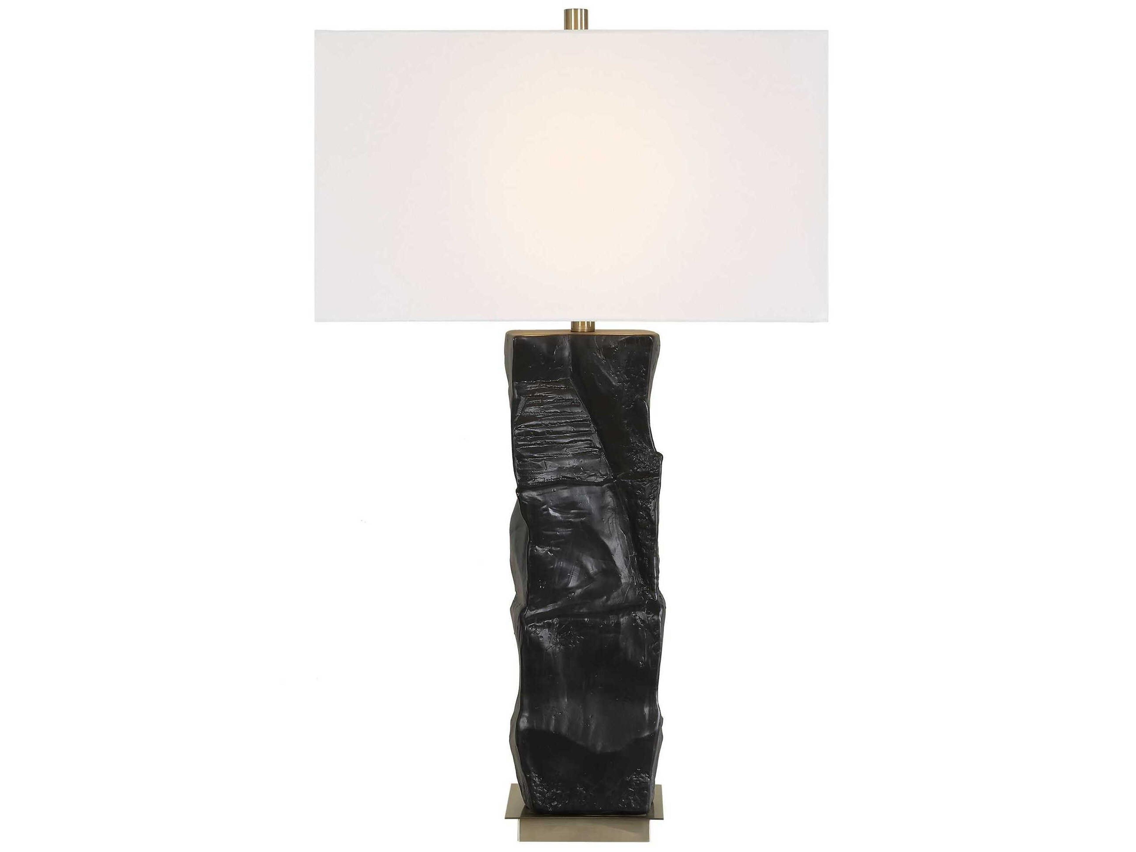 Uttermost Altaria Satin Black Rectangle Hardback Buffet Lamp