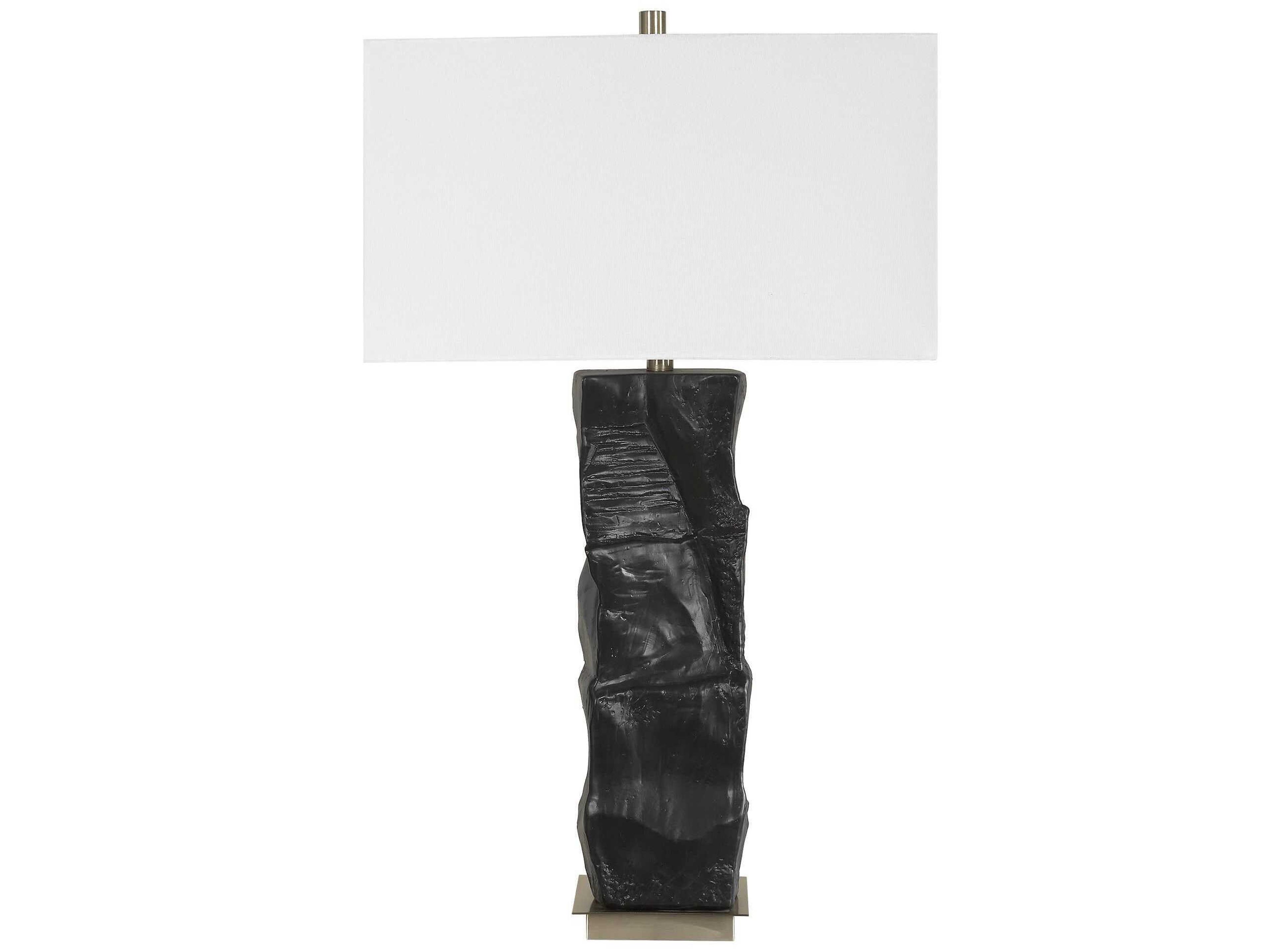 Uttermost Altaria Satin Black Rectangle Hardback Buffet Lamp