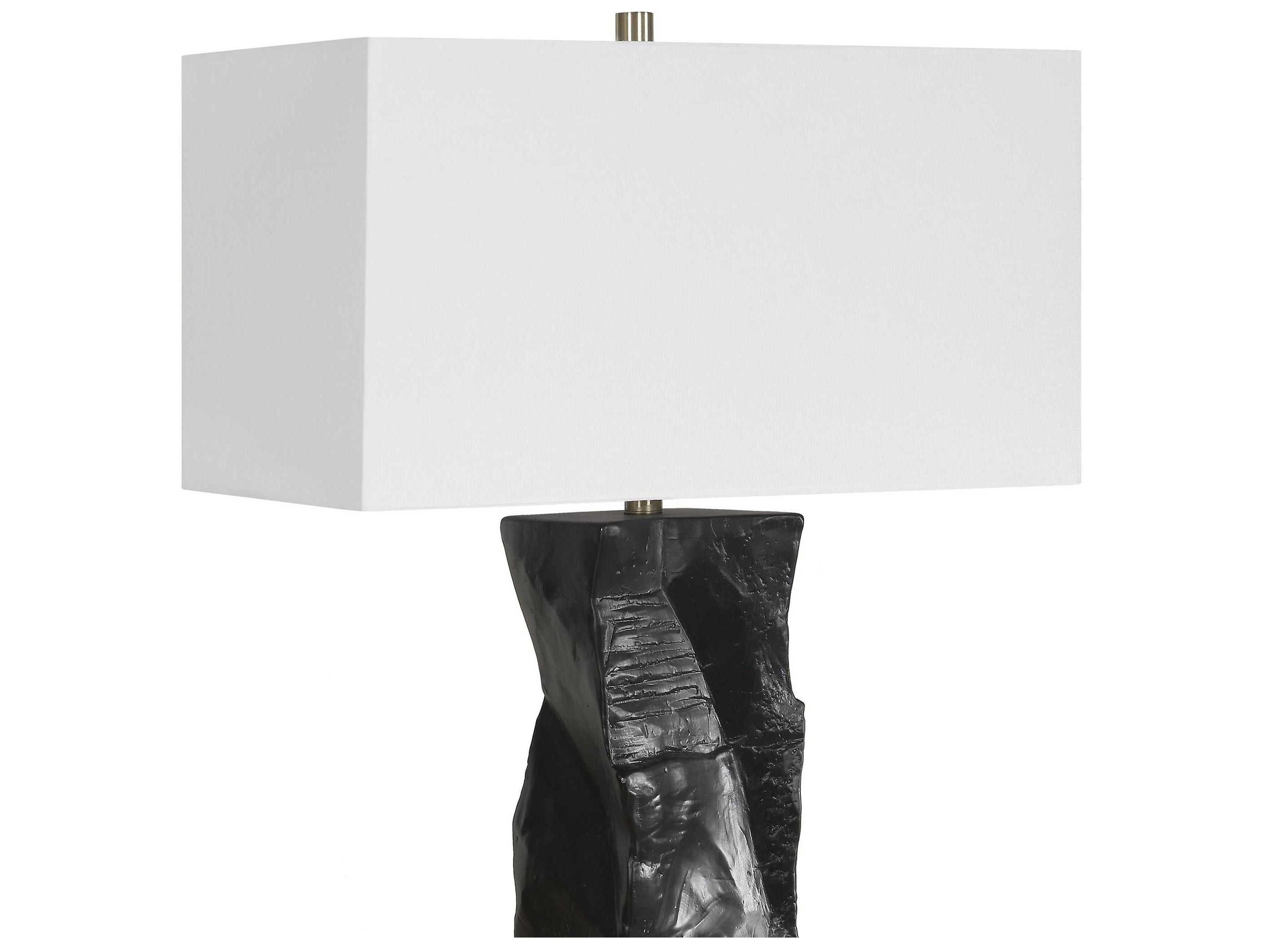 Uttermost Altaria Satin Black Rectangle Hardback Buffet Lamp