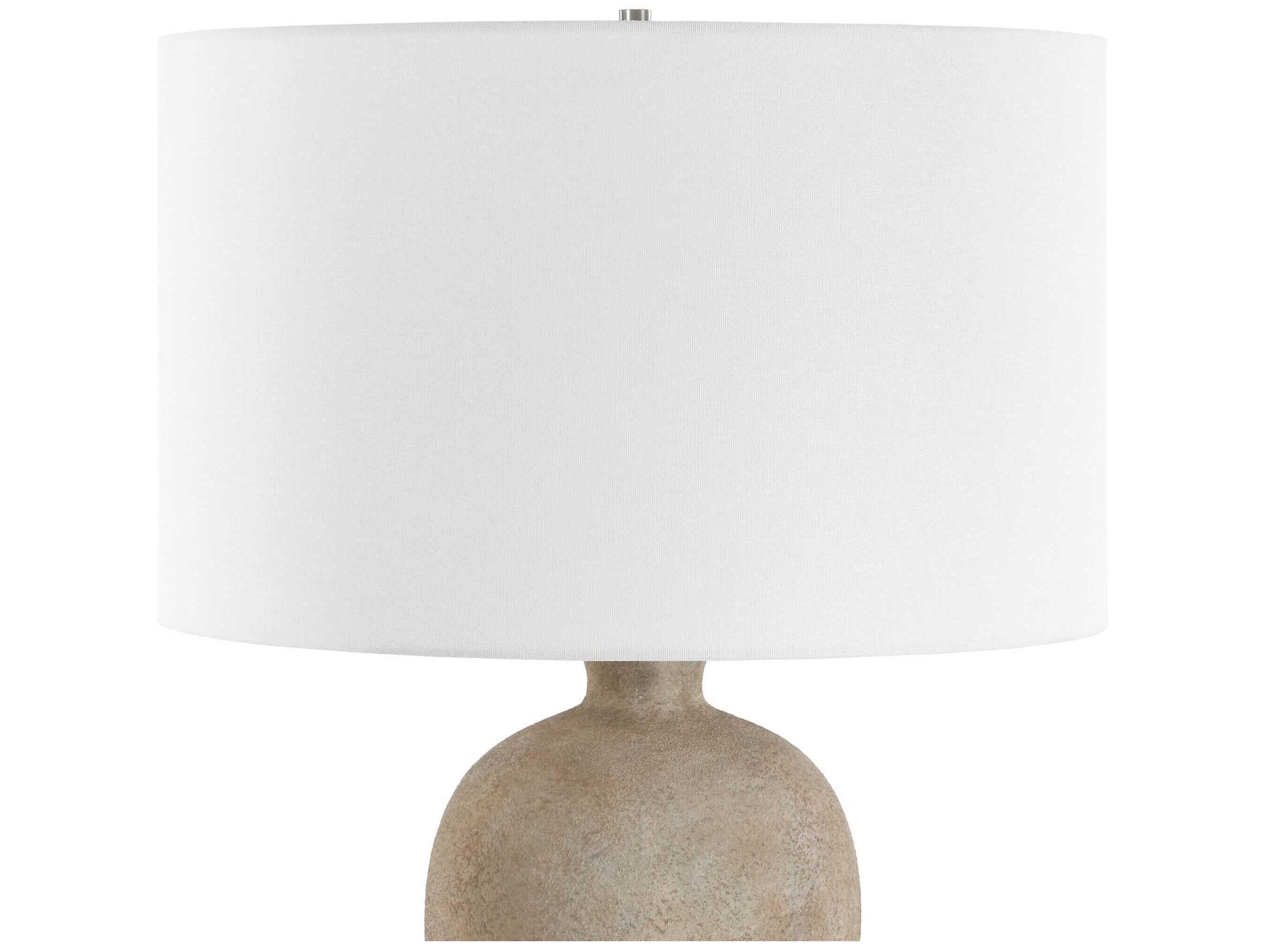 Uttermost Torres Neutral Round Drum Hardback Brown Buffet Lamp