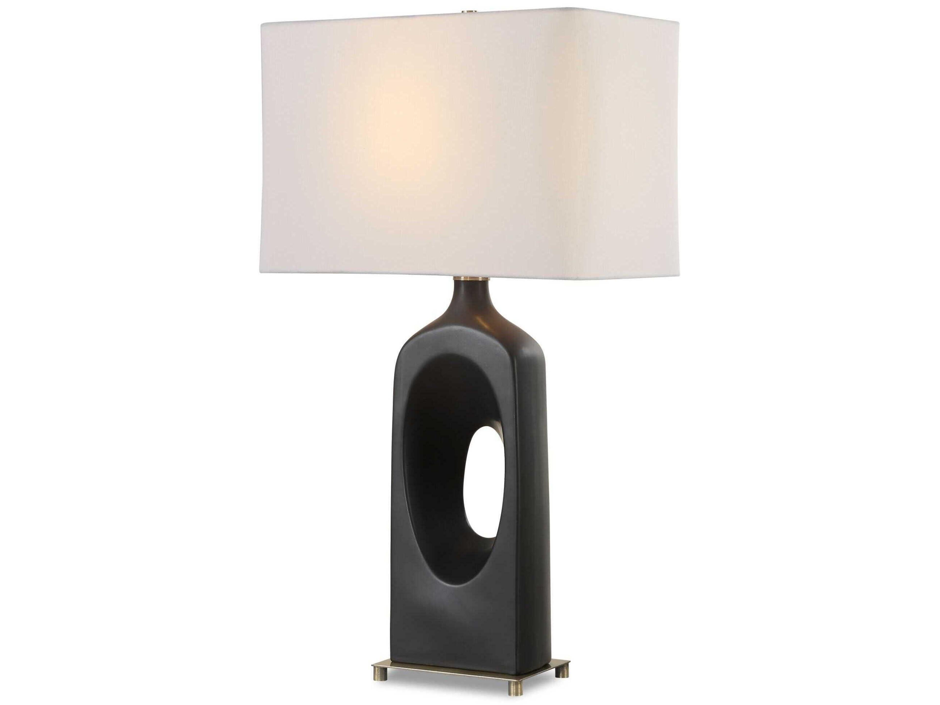 Void Matte Black Rectangle Hardback Buffet Lamp