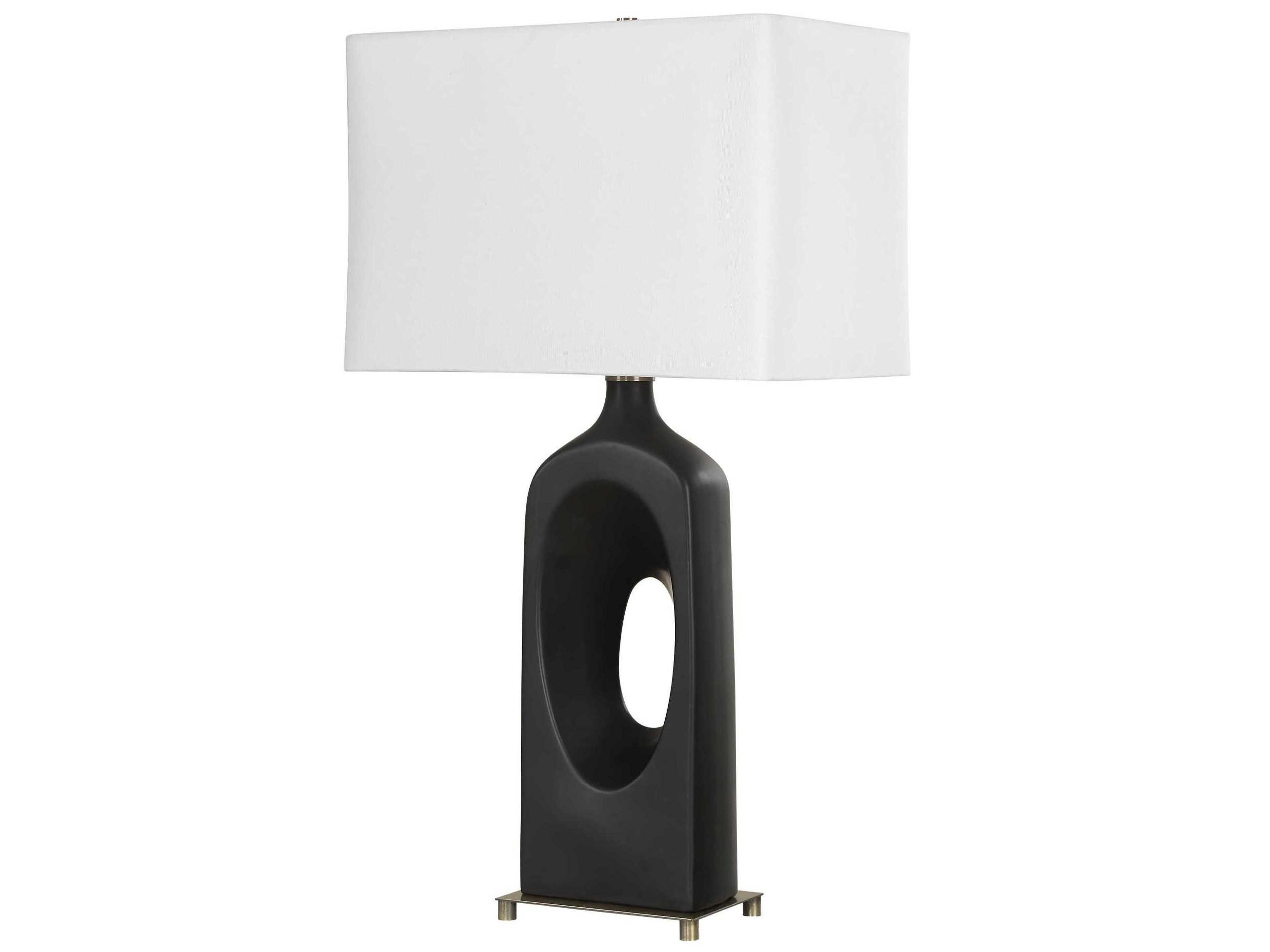 Uttermost Void Matte Black Rectangle Hardback Buffet Lamp