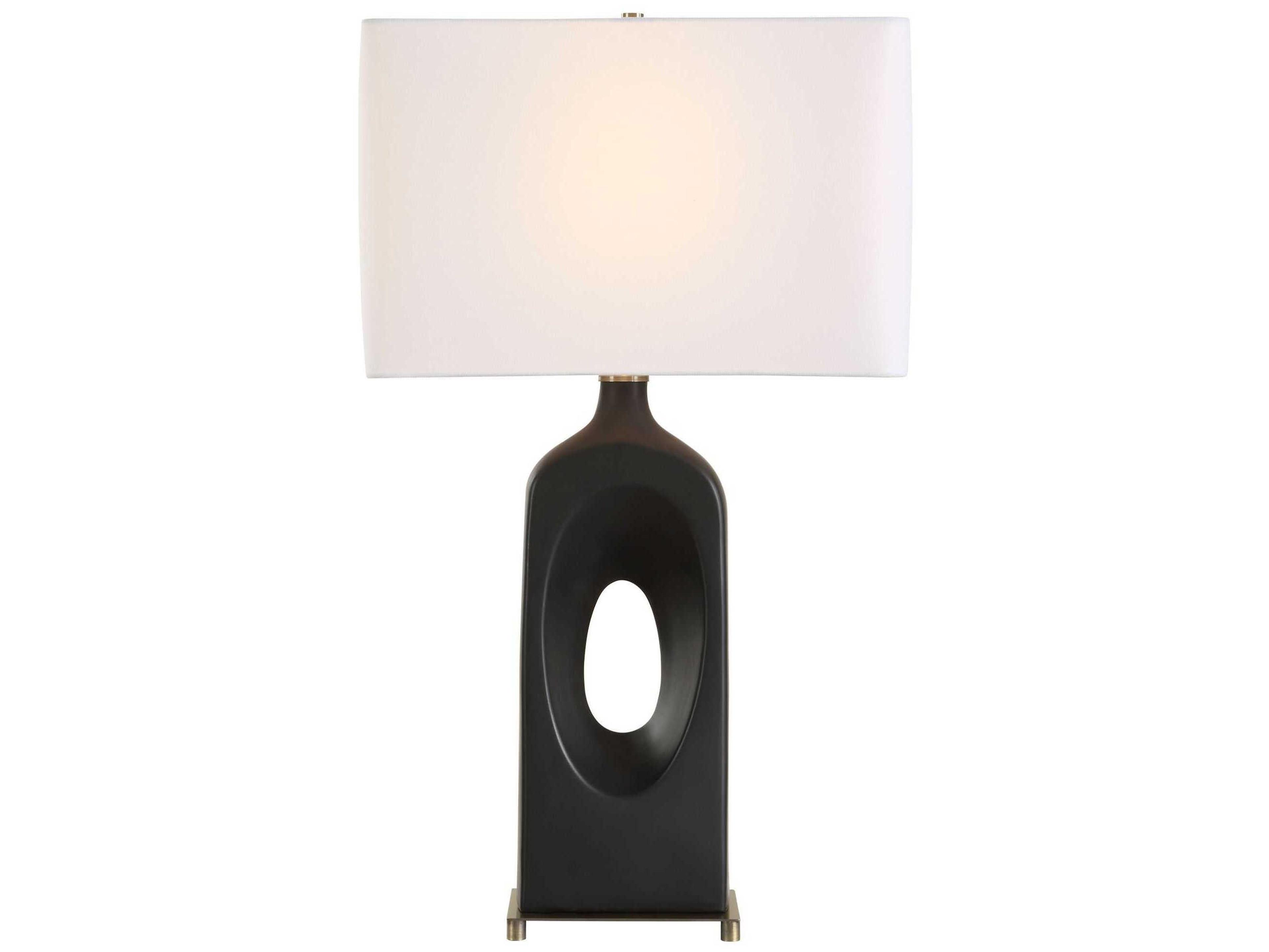 Uttermost Void Matte Black Rectangle Hardback Buffet Lamp