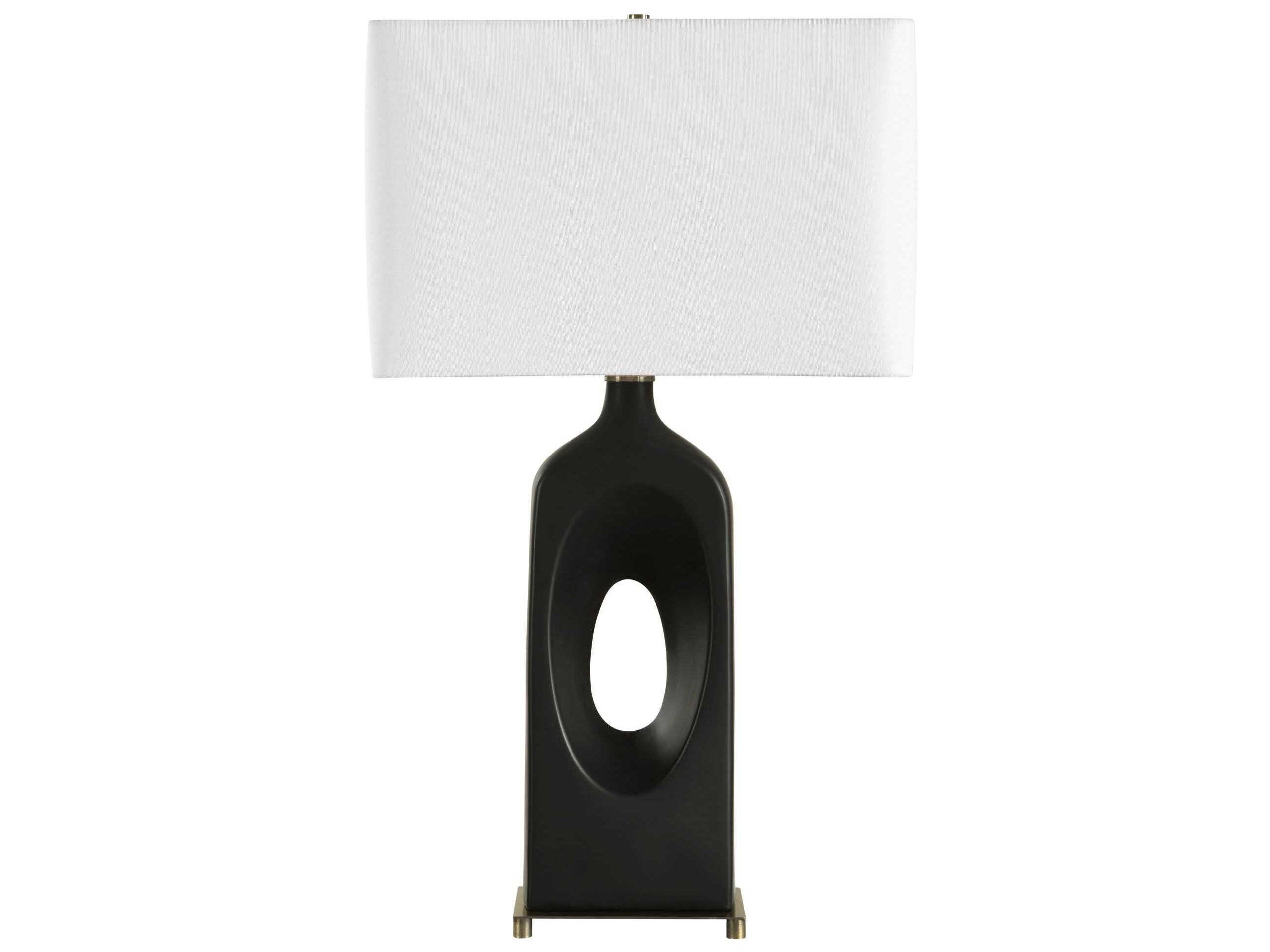 Uttermost Void Matte Black Rectangle Hardback Buffet Lamp