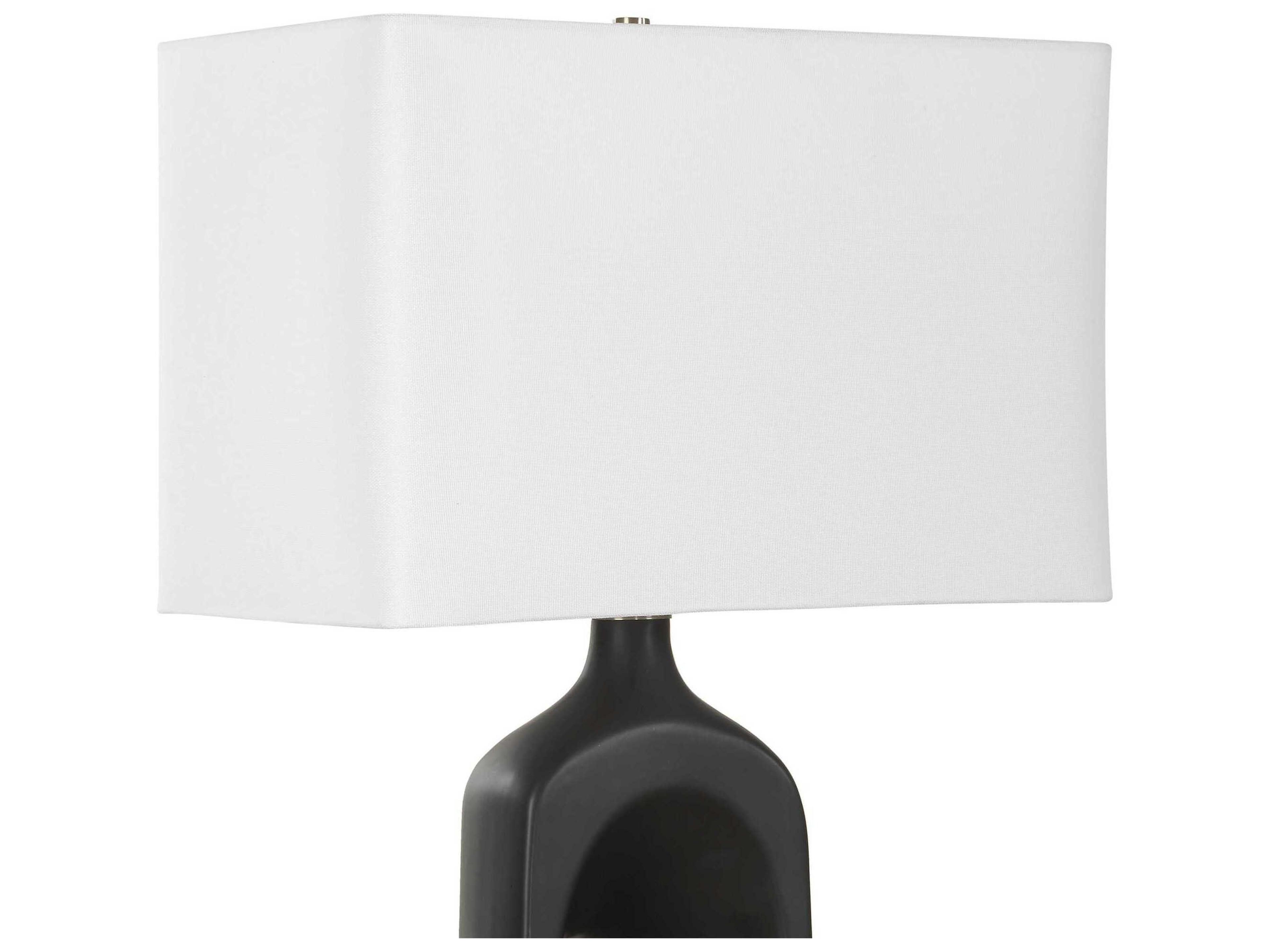 Uttermost Void Matte Black Rectangle Hardback Buffet Lamp