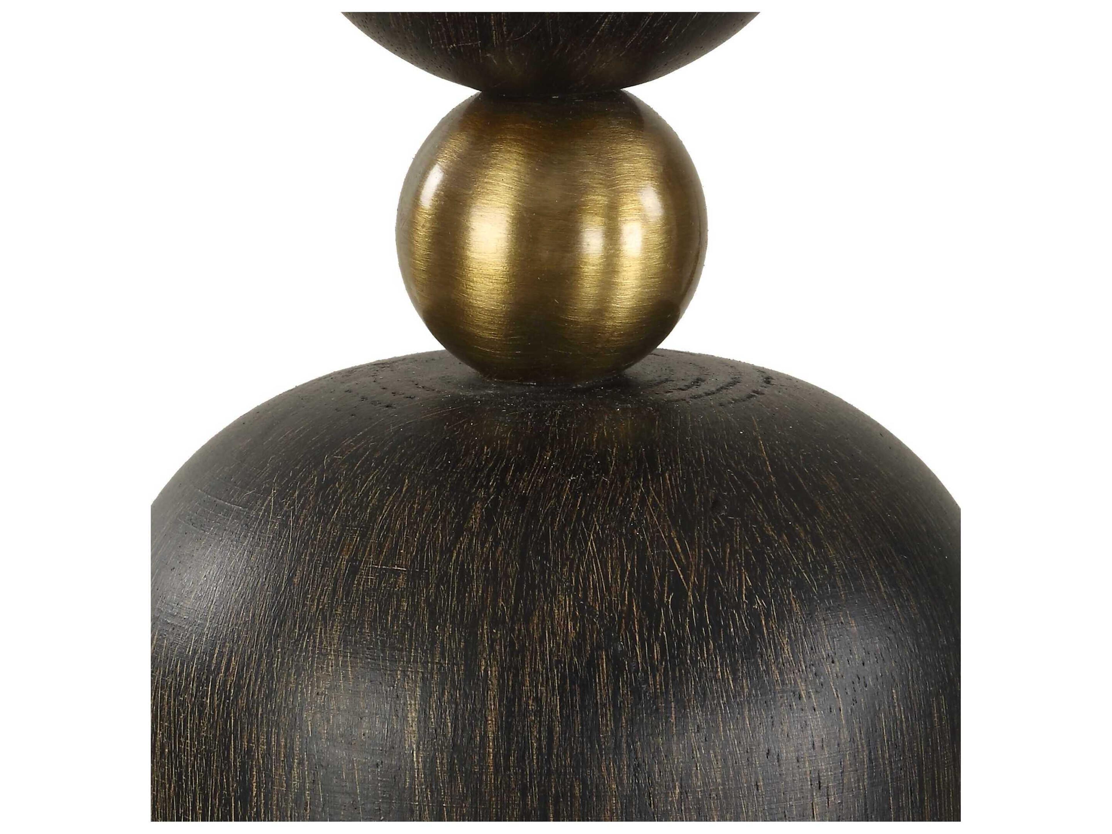 Uttermost McQuinn Dark Walnut Round Hardback Brown Buffet Lamp