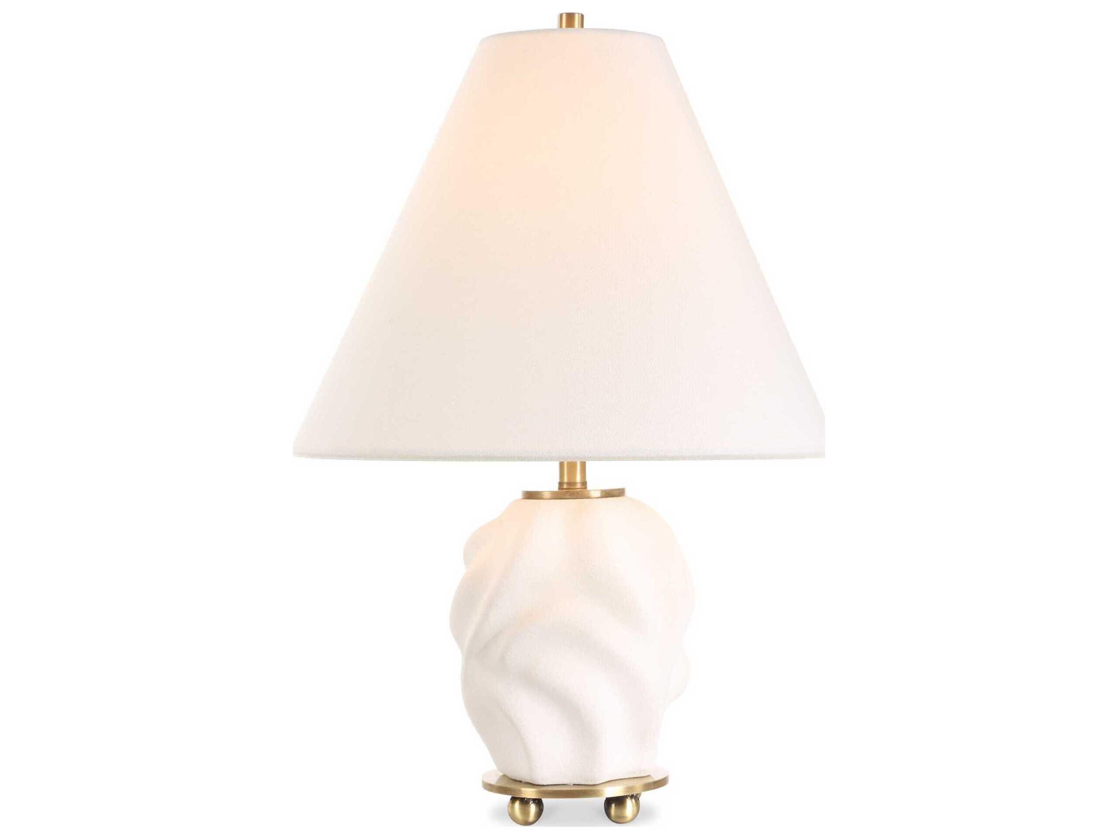 Uttermost Bora Matte White Taper Hardback Table Lamp