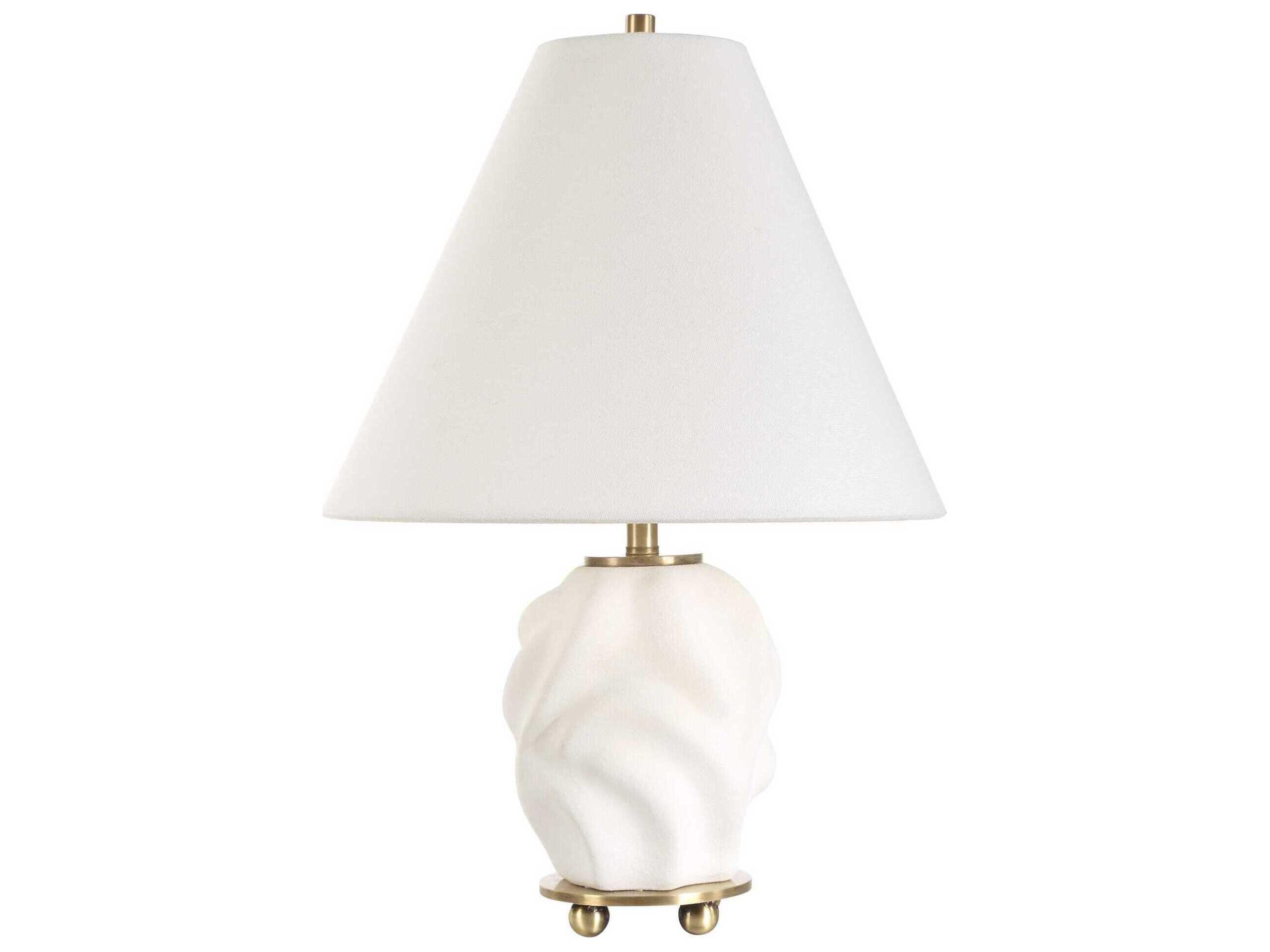 Uttermost Bora Matte White Taper Hardback Table Lamp