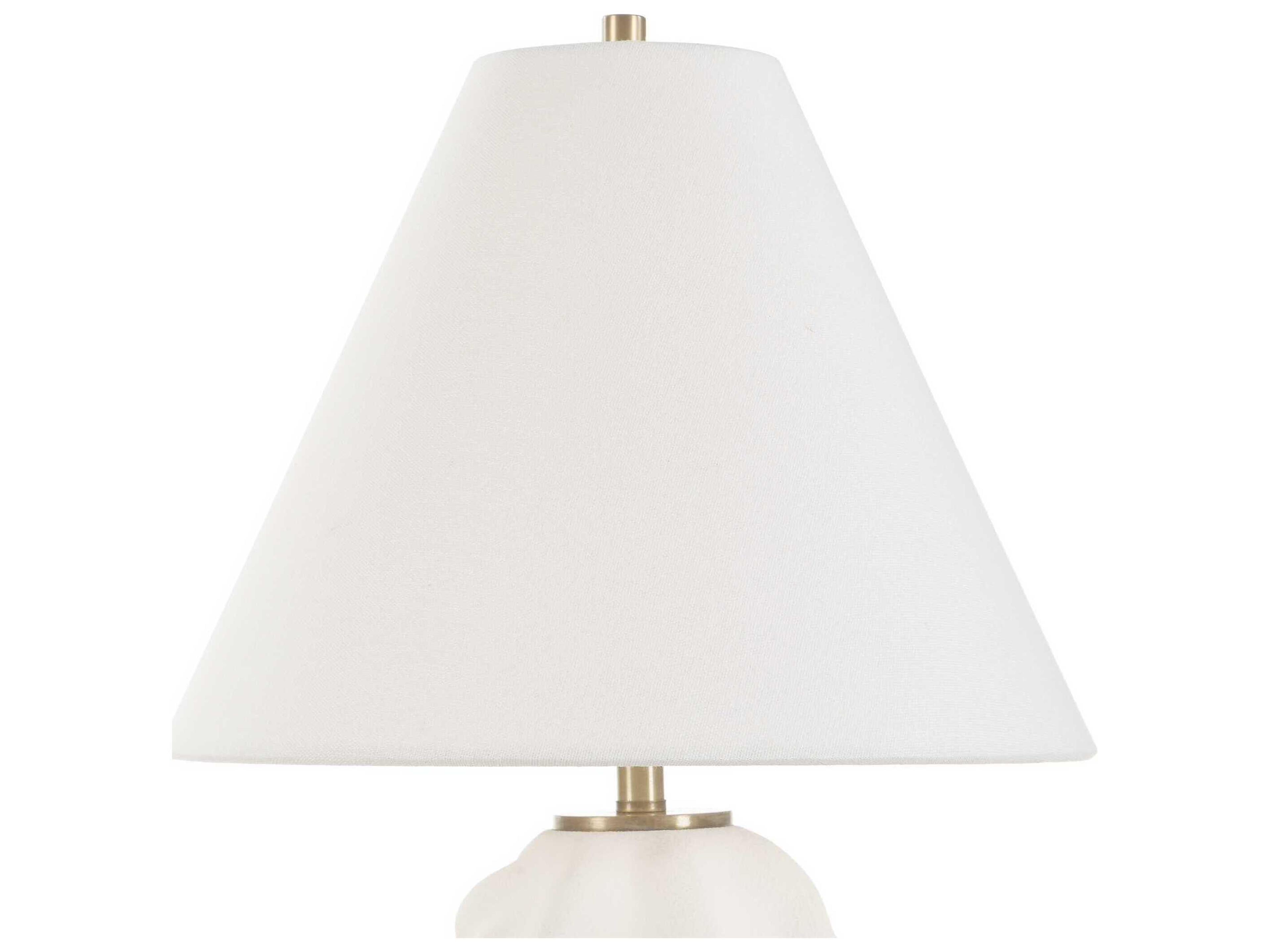 Uttermost Bora Matte White Taper Hardback Table Lamp