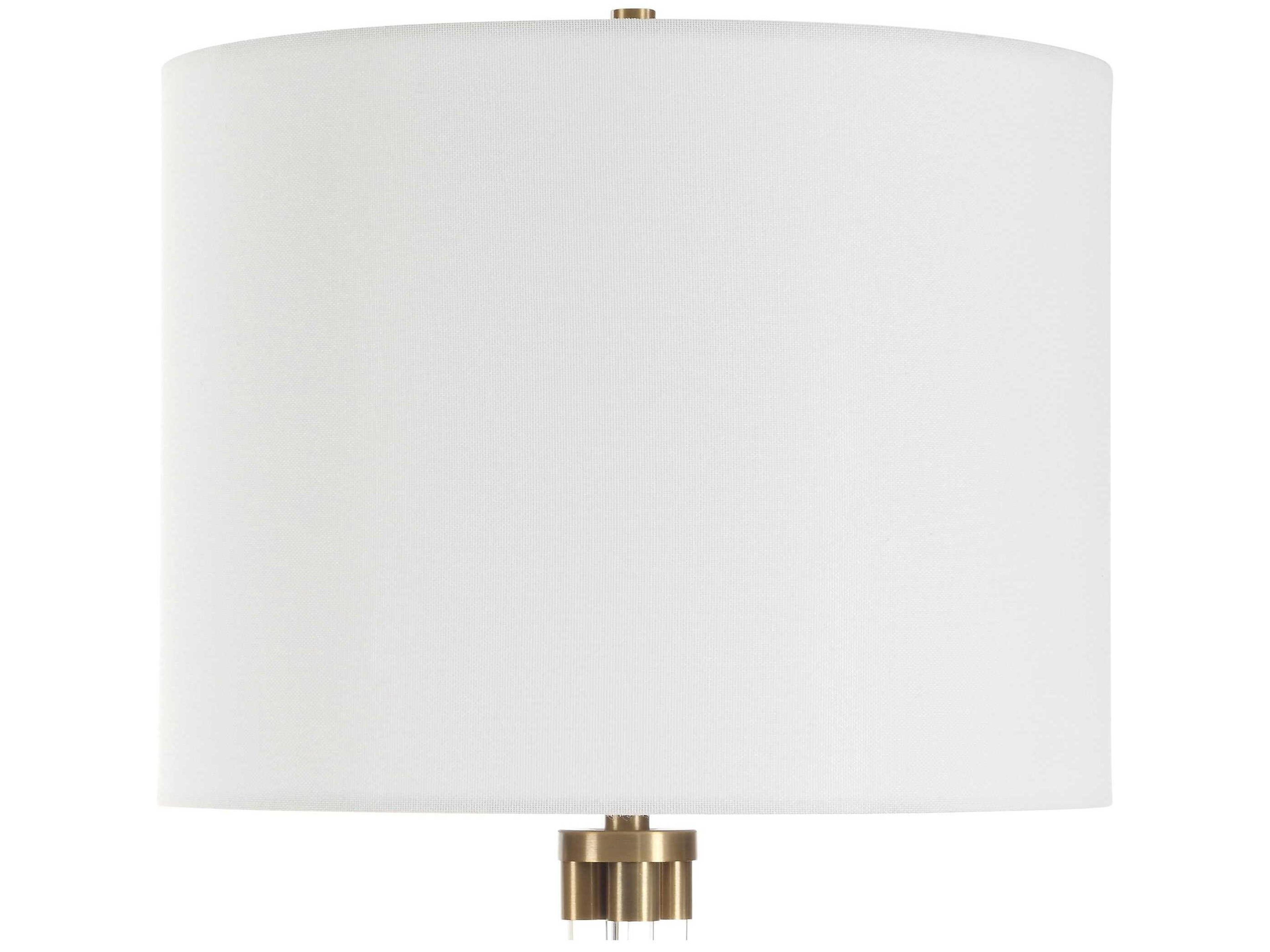 Uttermost Outline Clear Round Drum Hardback White Buffet Lamp