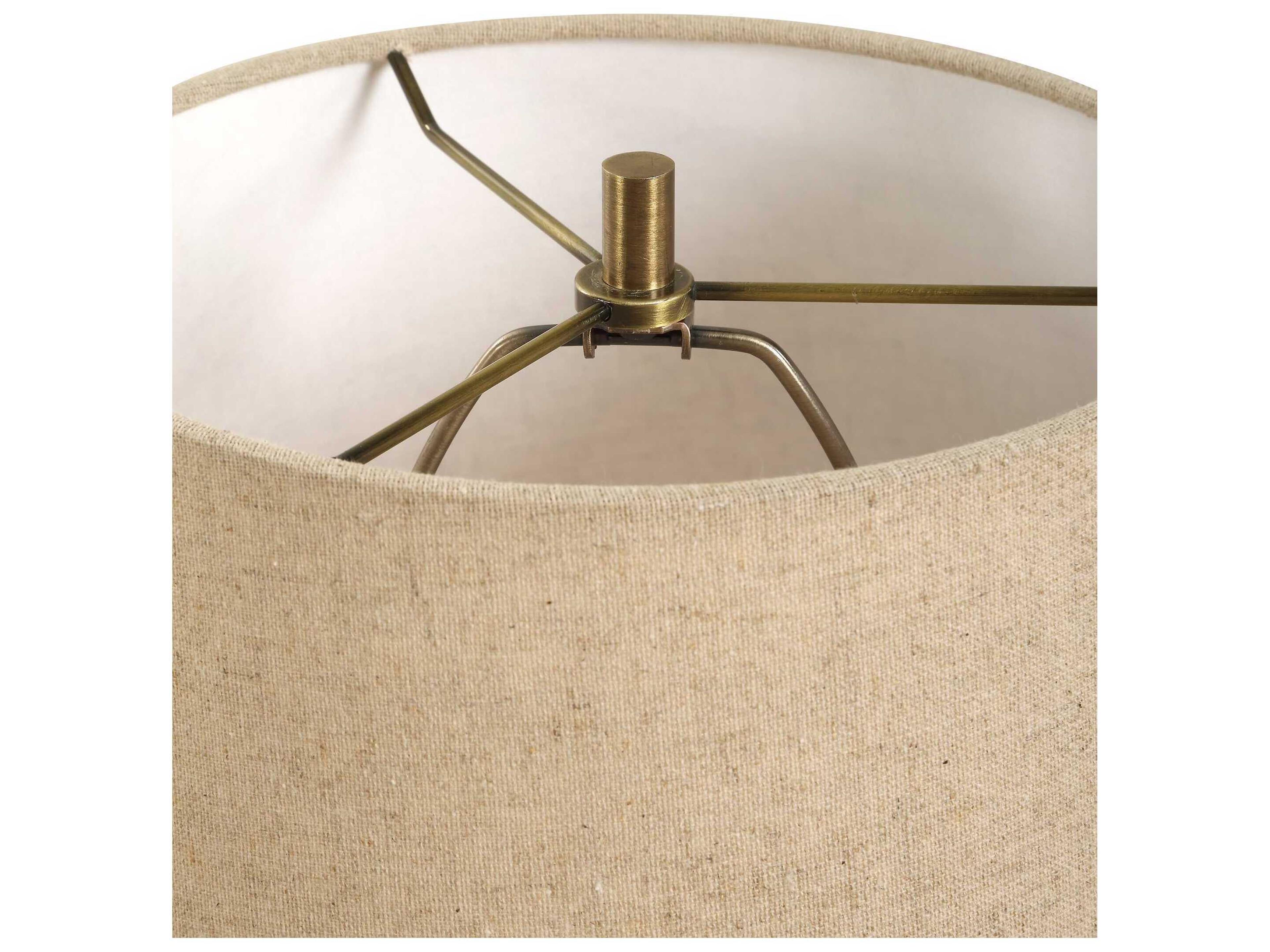 Uttermost Percy Brass Brown Tapered Round Hardback Buffet Lamp