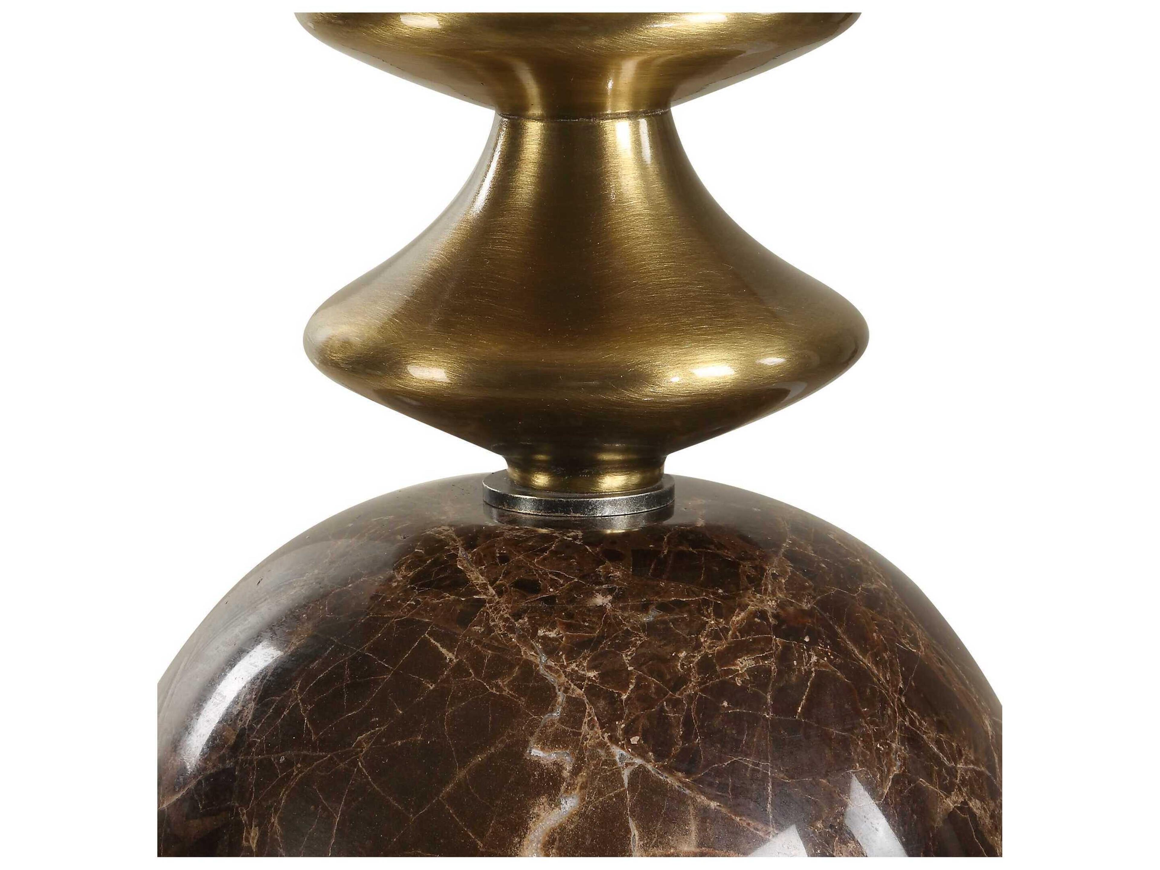 Uttermost Percy Brass Brown Tapered Round Hardback Buffet Lamp