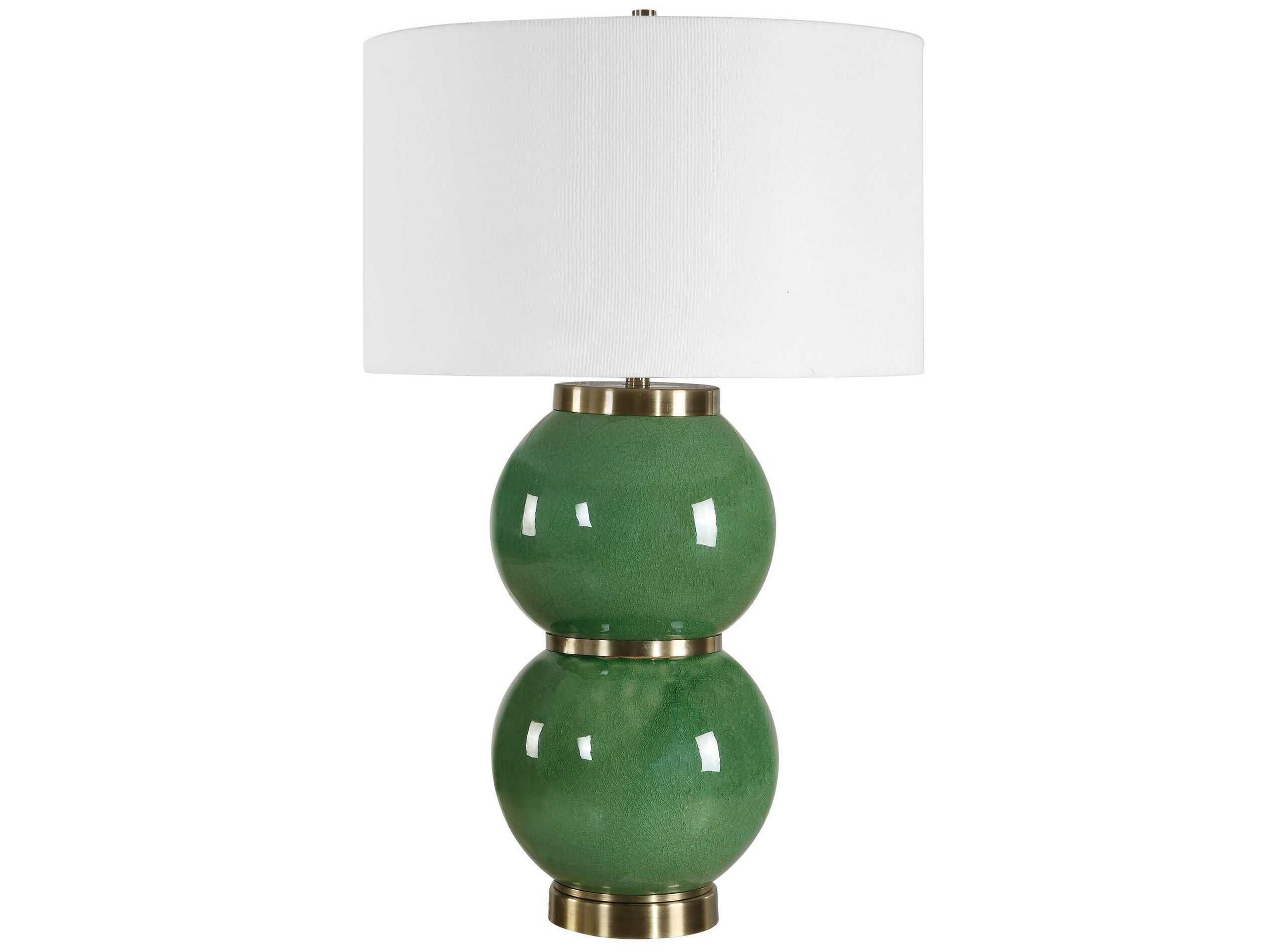 Uttermost Banner Moss Green Round Hardback Buffet Lamp