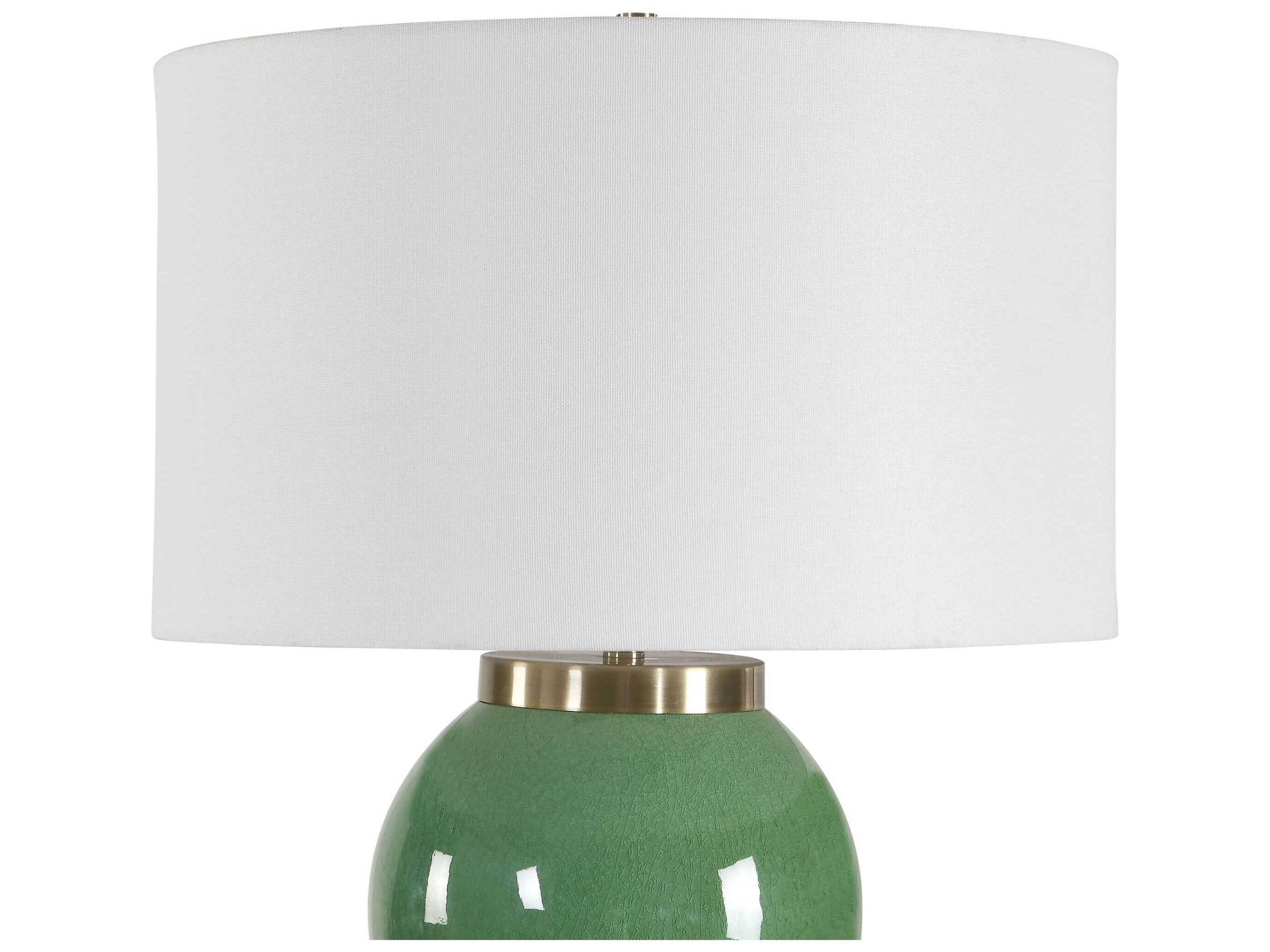 Uttermost Banner Moss Green Round Hardback Buffet Lamp