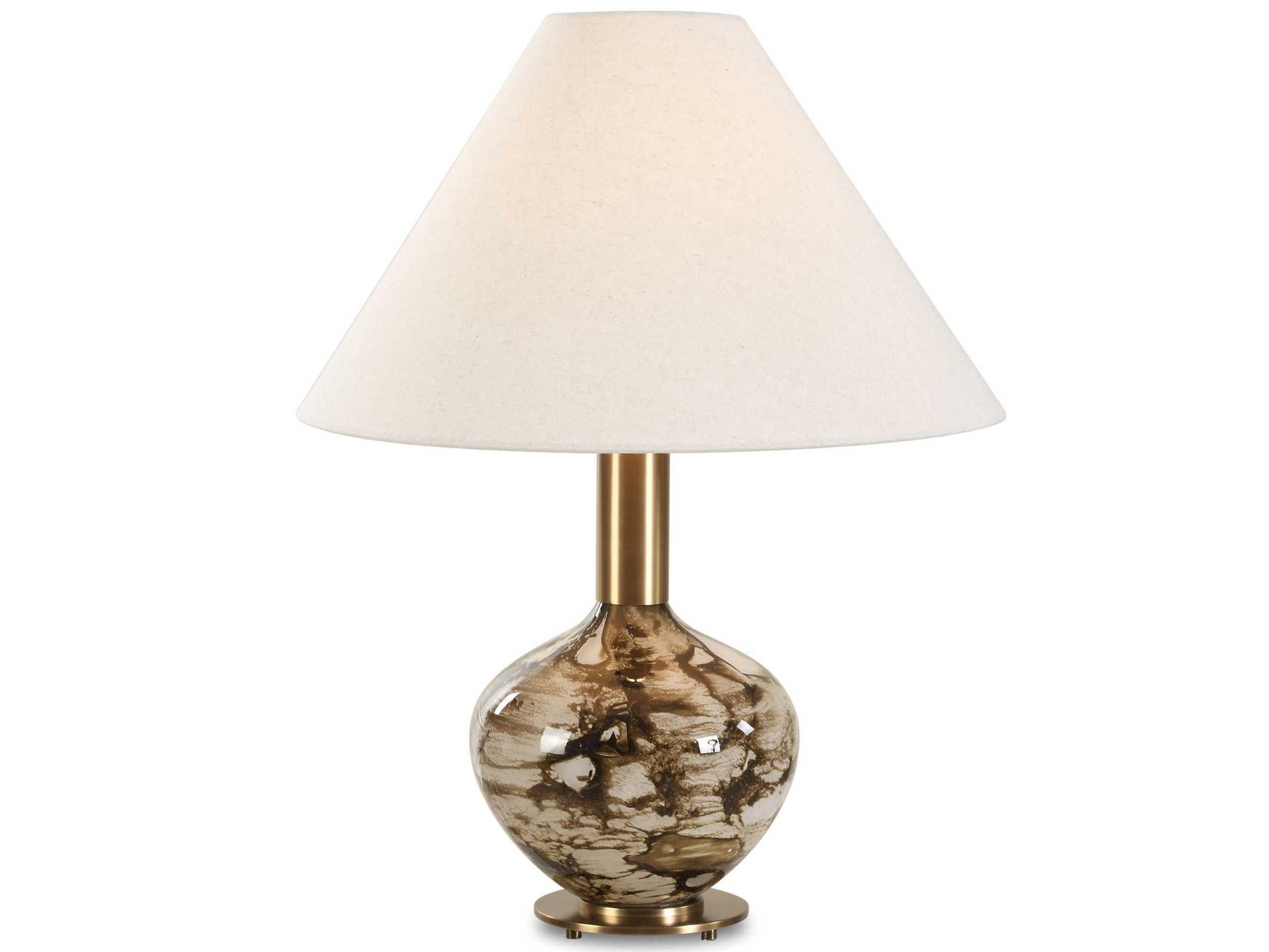 Montagu Dark Brown Round Tapered Hardback Table Lamp