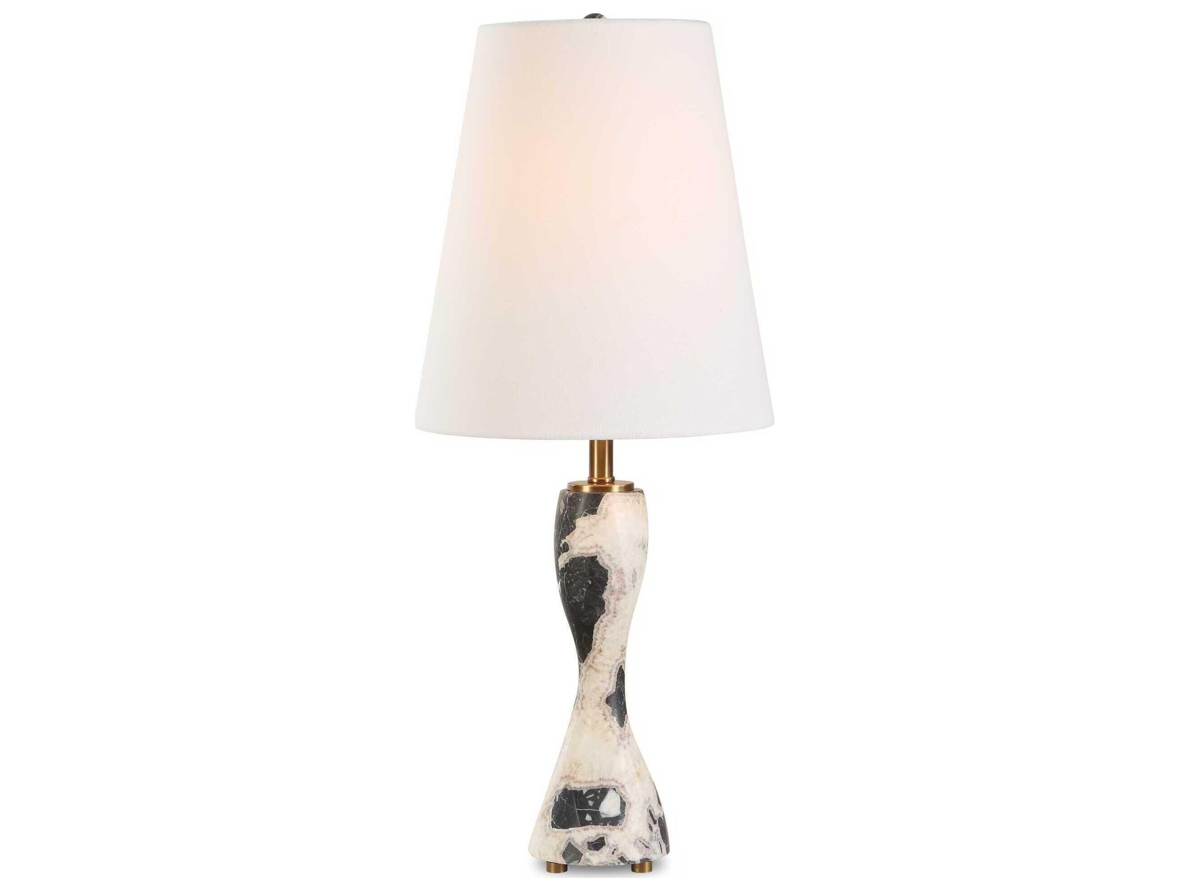 Marcela Black Round Tapered Hardback White Buffet Lamp