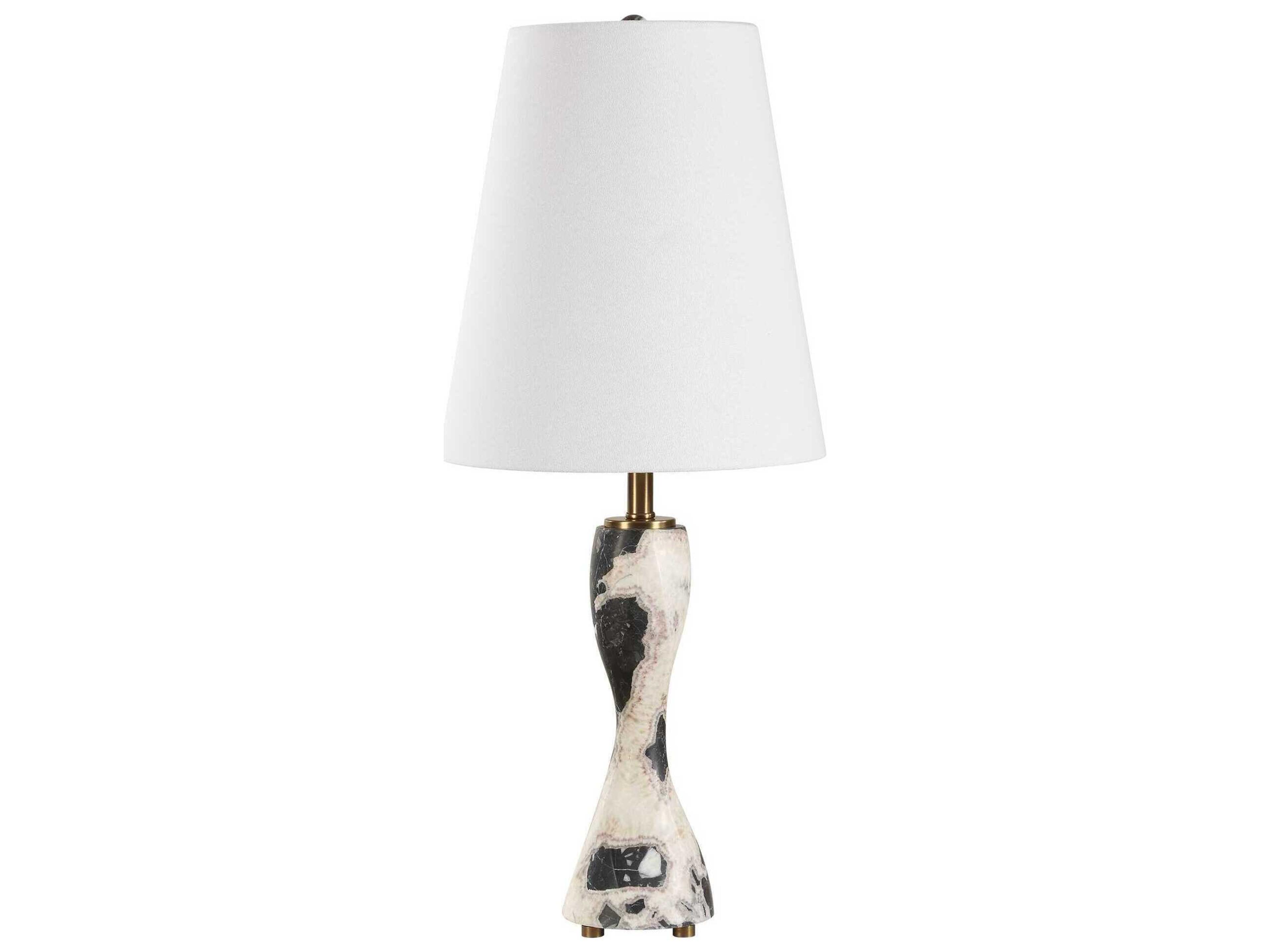 Uttermost Marcela Black Round Tapered Hardback White Buffet Lamp