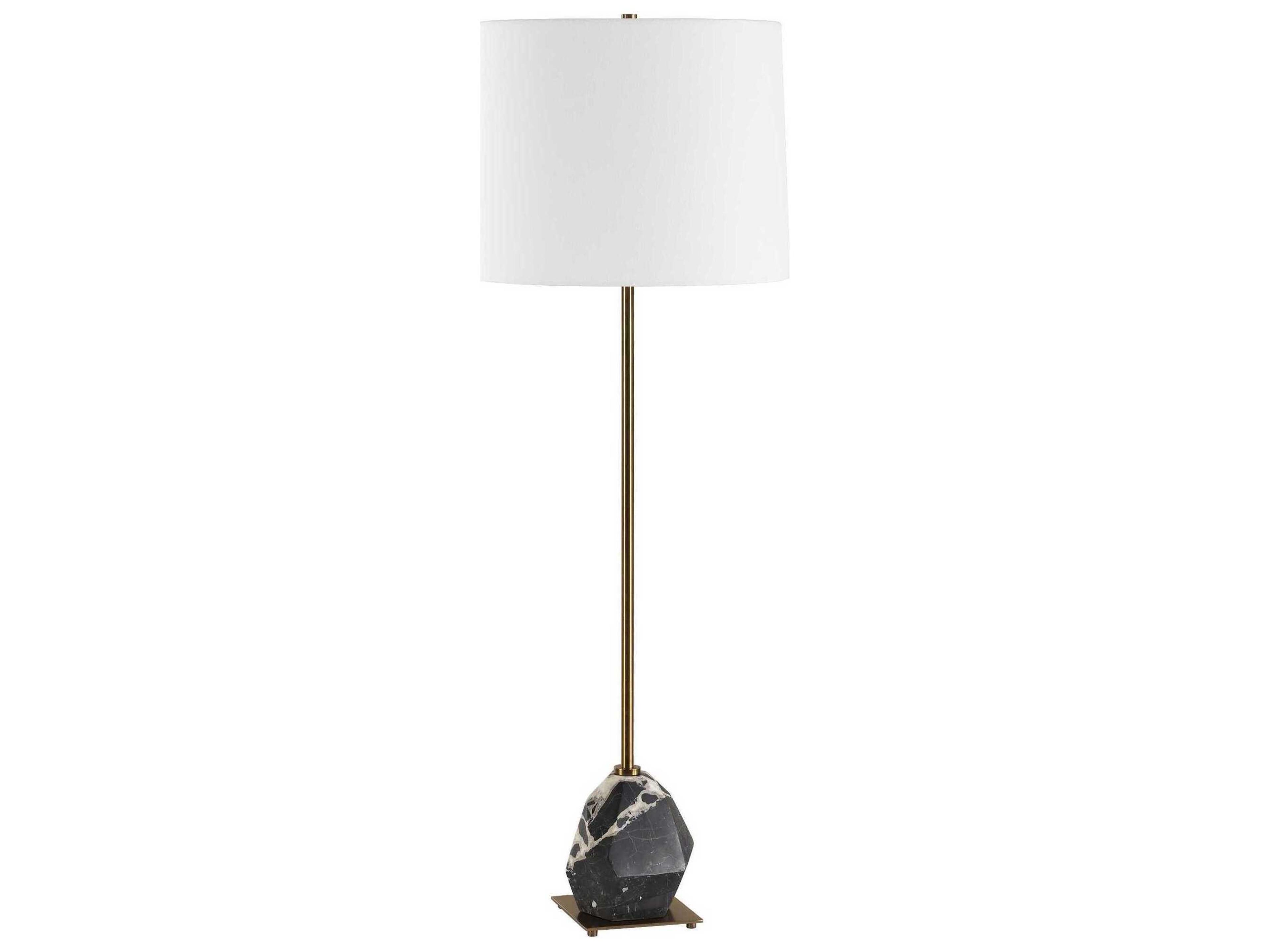 Uttermost Rowland Black Brass Round Tapered Hardback Buffet Lamp