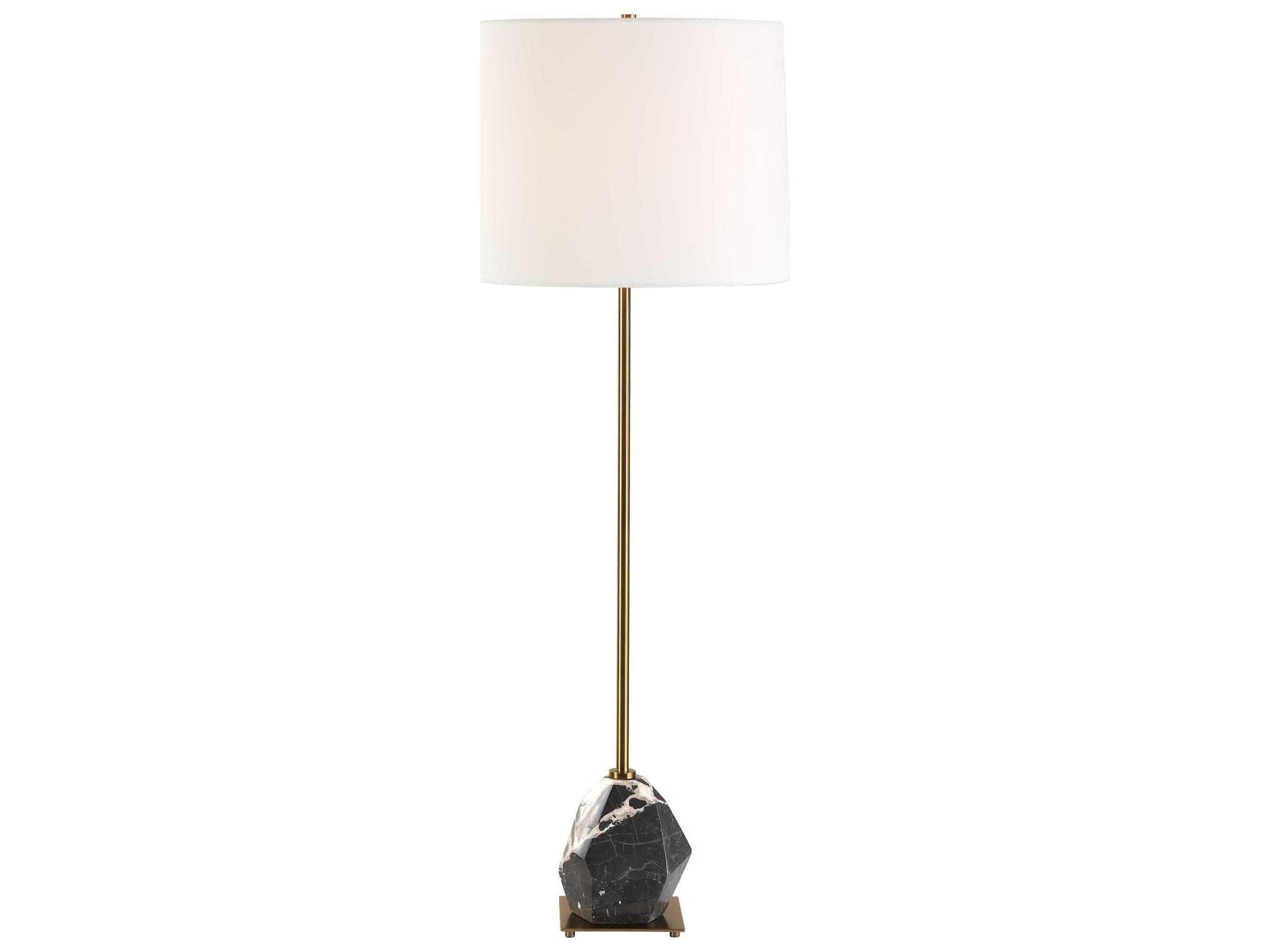 Uttermost Rowland Black Brass Round Tapered Hardback Buffet Lamp