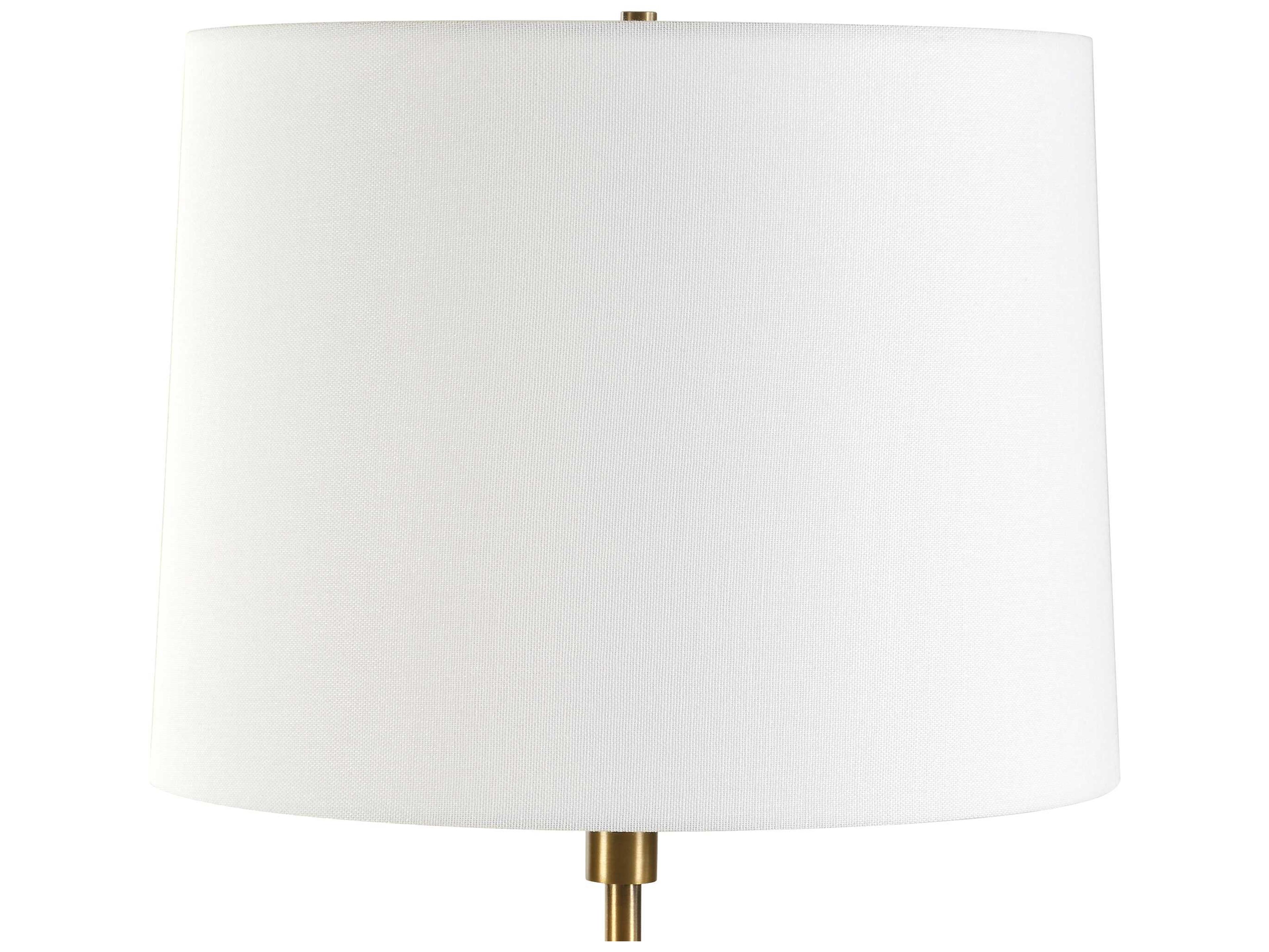 Uttermost Caronia Antique Brass Tapered Hardback White Buffet Lamp