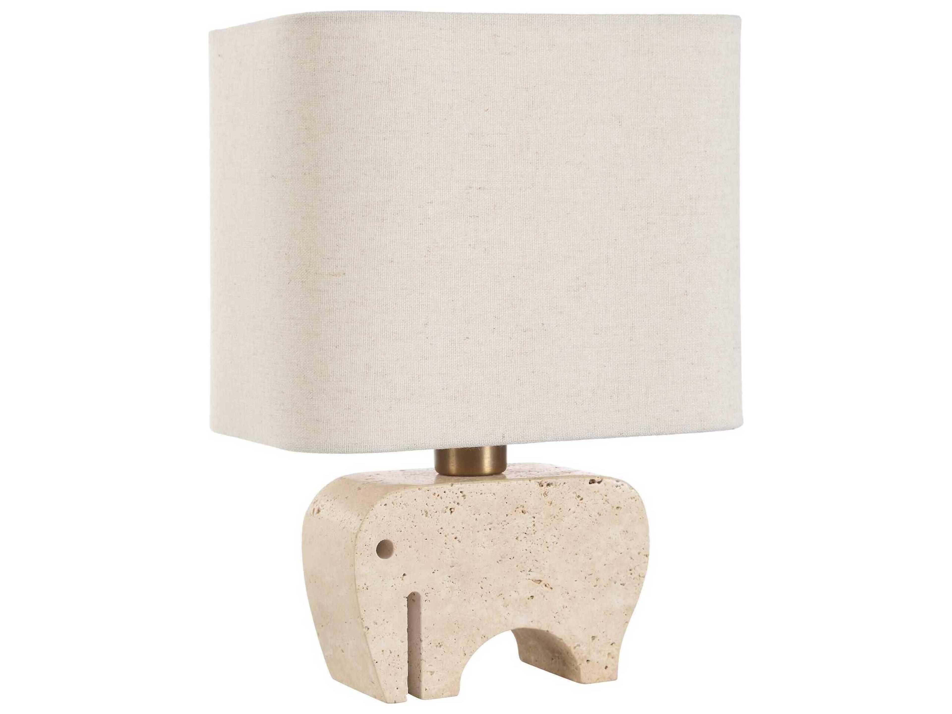 Uttermost Tusk Beige Rectangle Round Hardback Off White Table Lamp