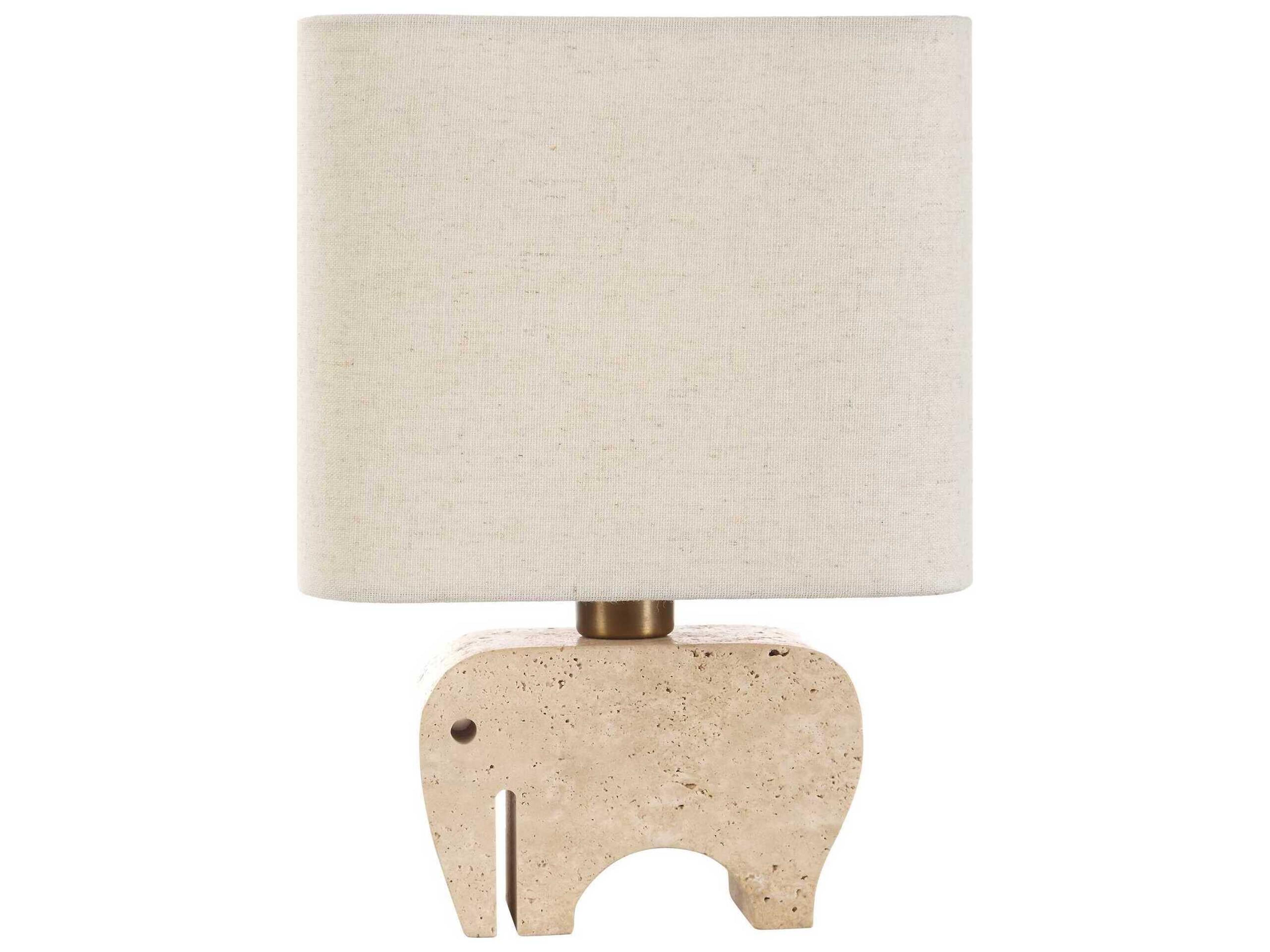 Uttermost Tusk Beige Rectangle Round Hardback Off White Table Lamp