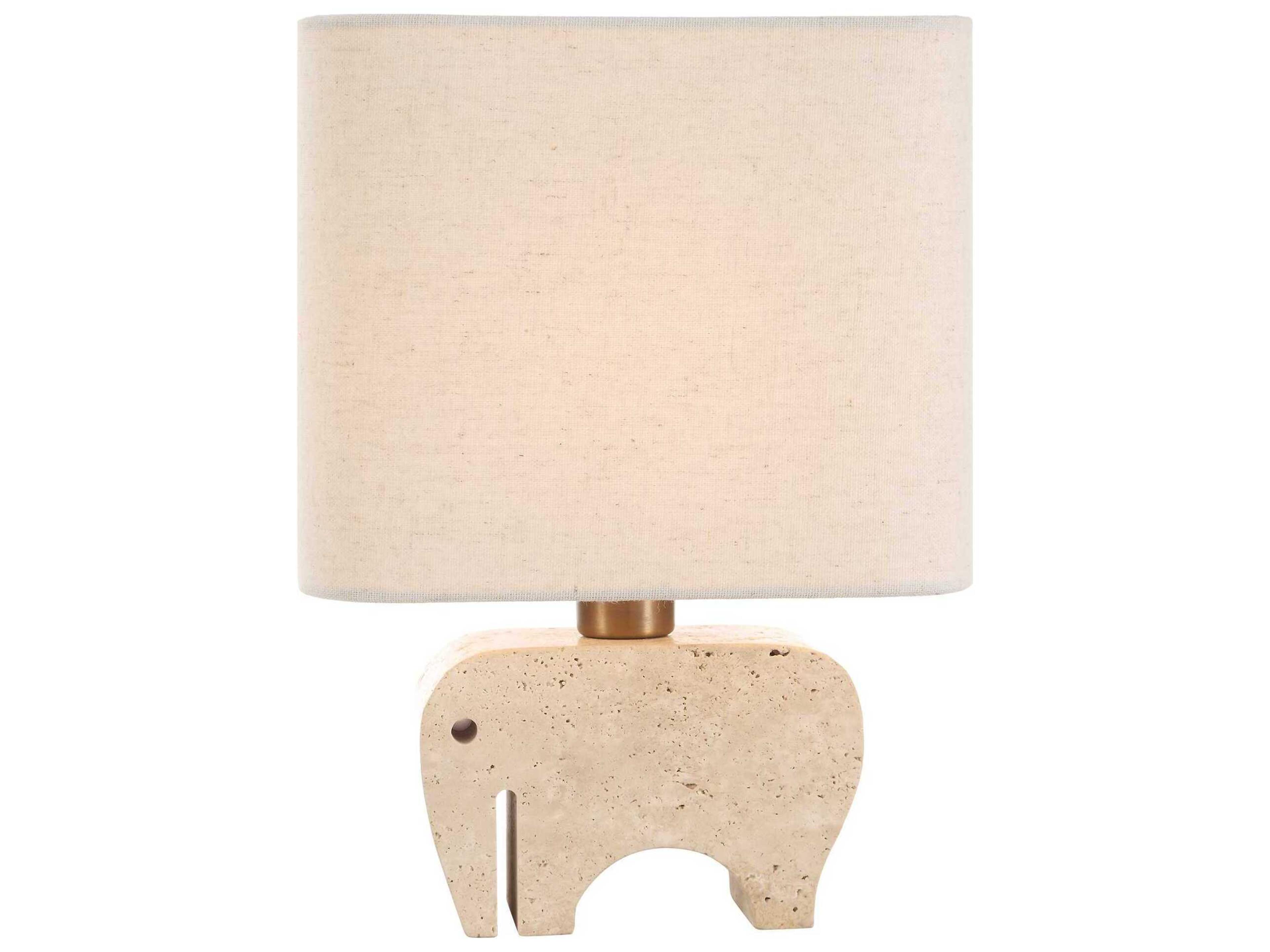 Uttermost Tusk Beige Rectangle Round Hardback Off White Table Lamp