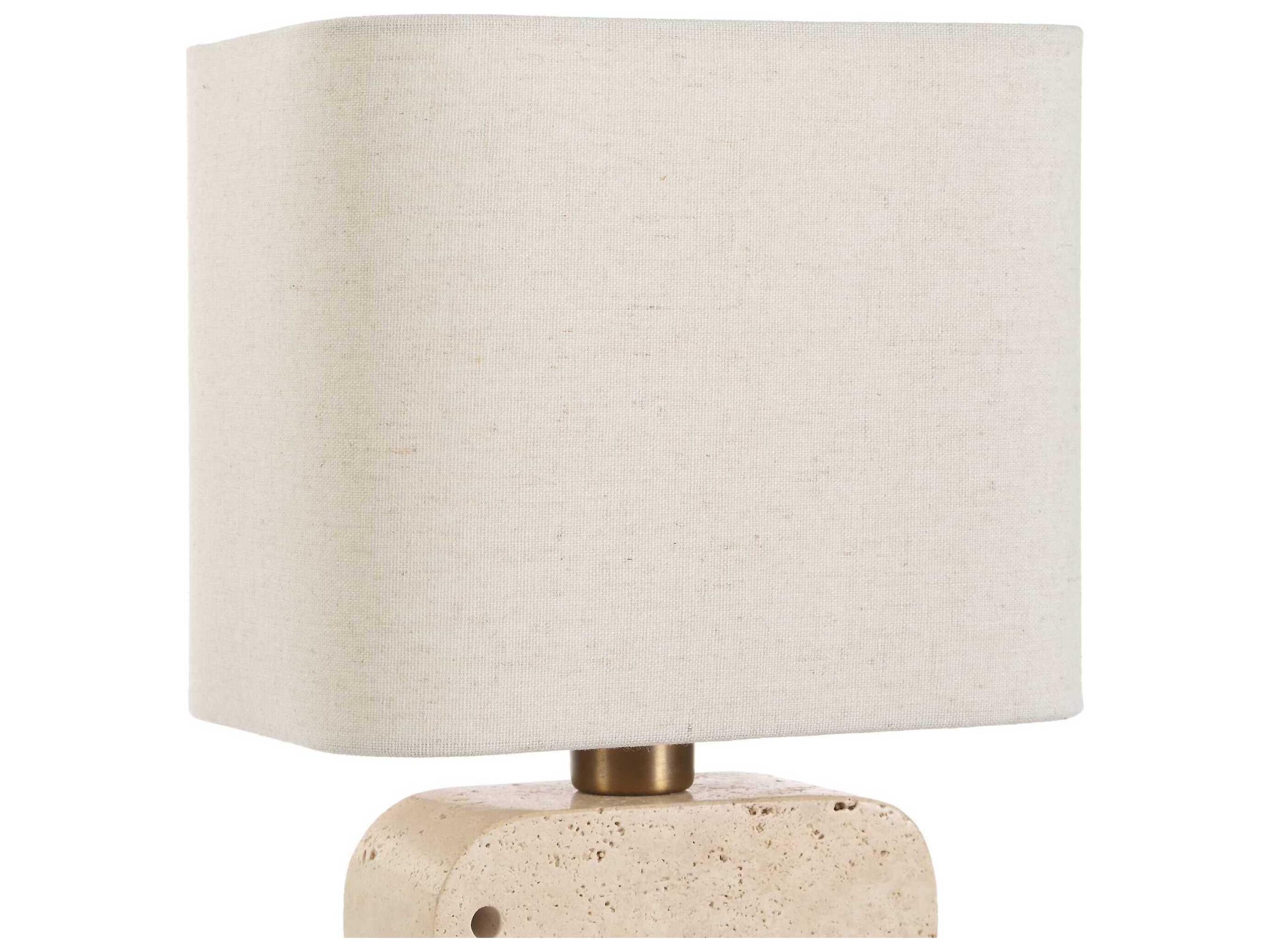 Uttermost Tusk Beige Rectangle Round Hardback Off White Table Lamp