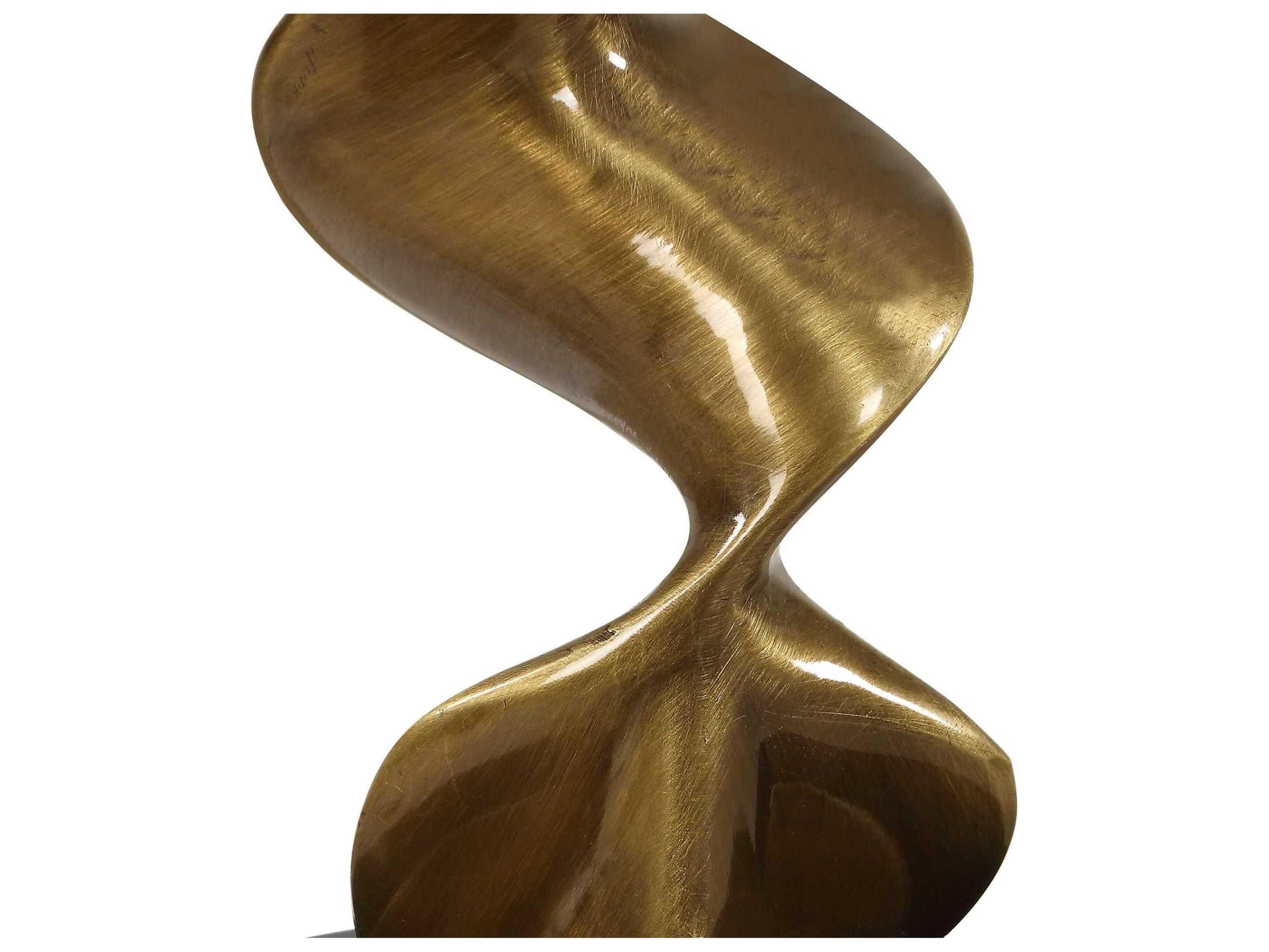 Uttermost Spiraling Antique Brass Drum Hardback Gold Buffet Lamp