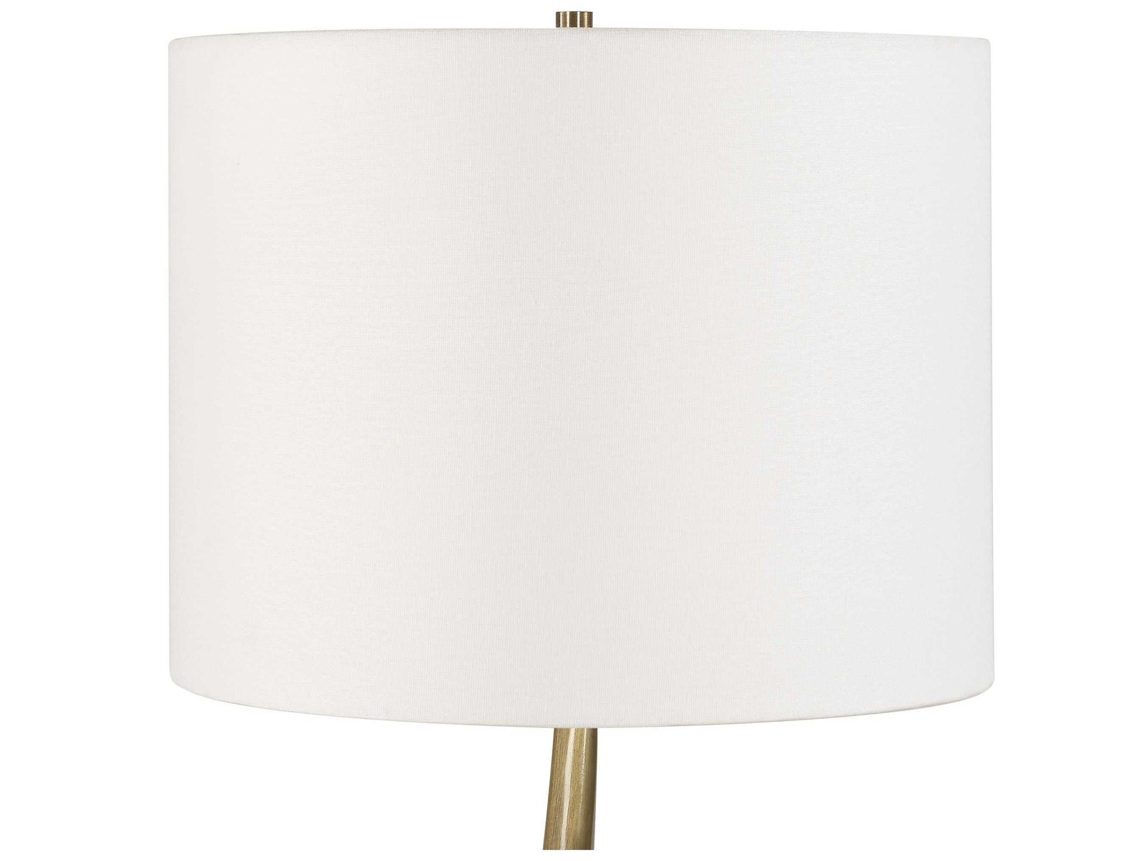 Uttermost Spiraling Antique Brass Drum Hardback Gold Buffet Lamp