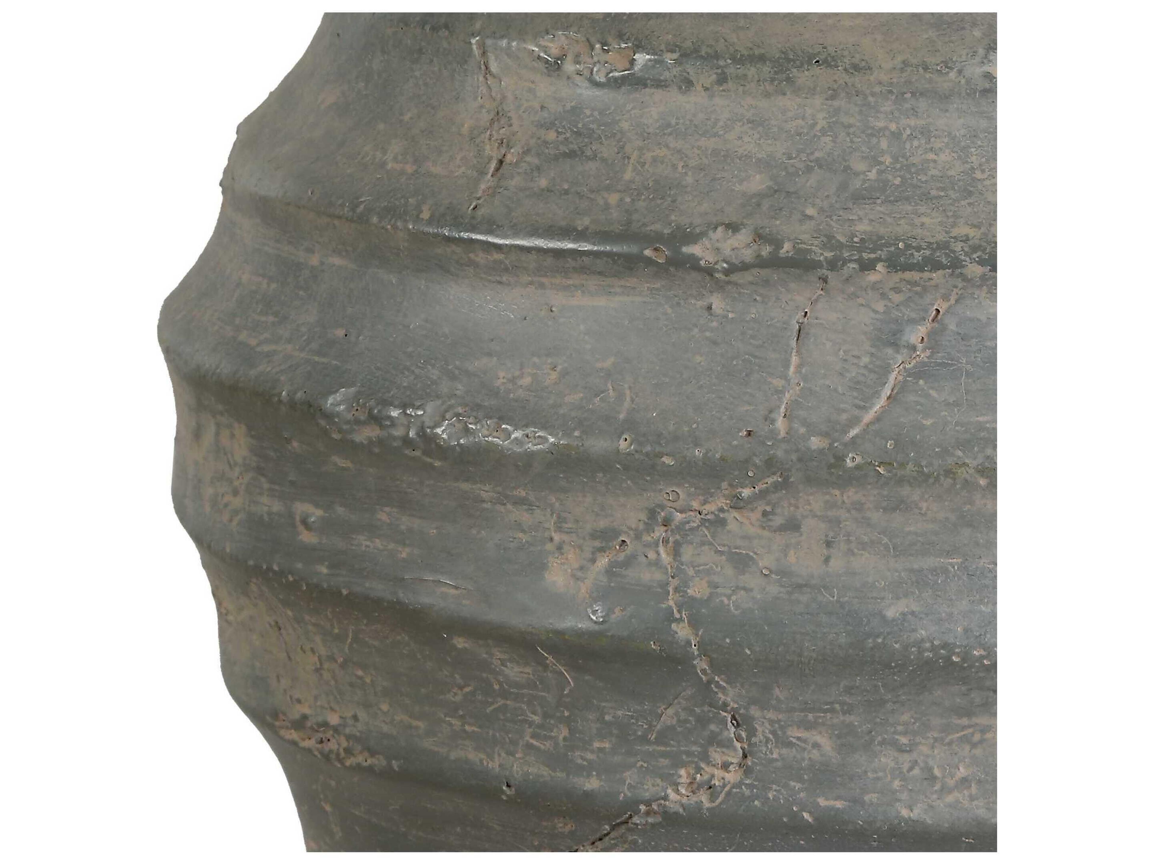 Uttermost Stratum Distressed Gray Dark Bronze Round Drum Buffet Lamp